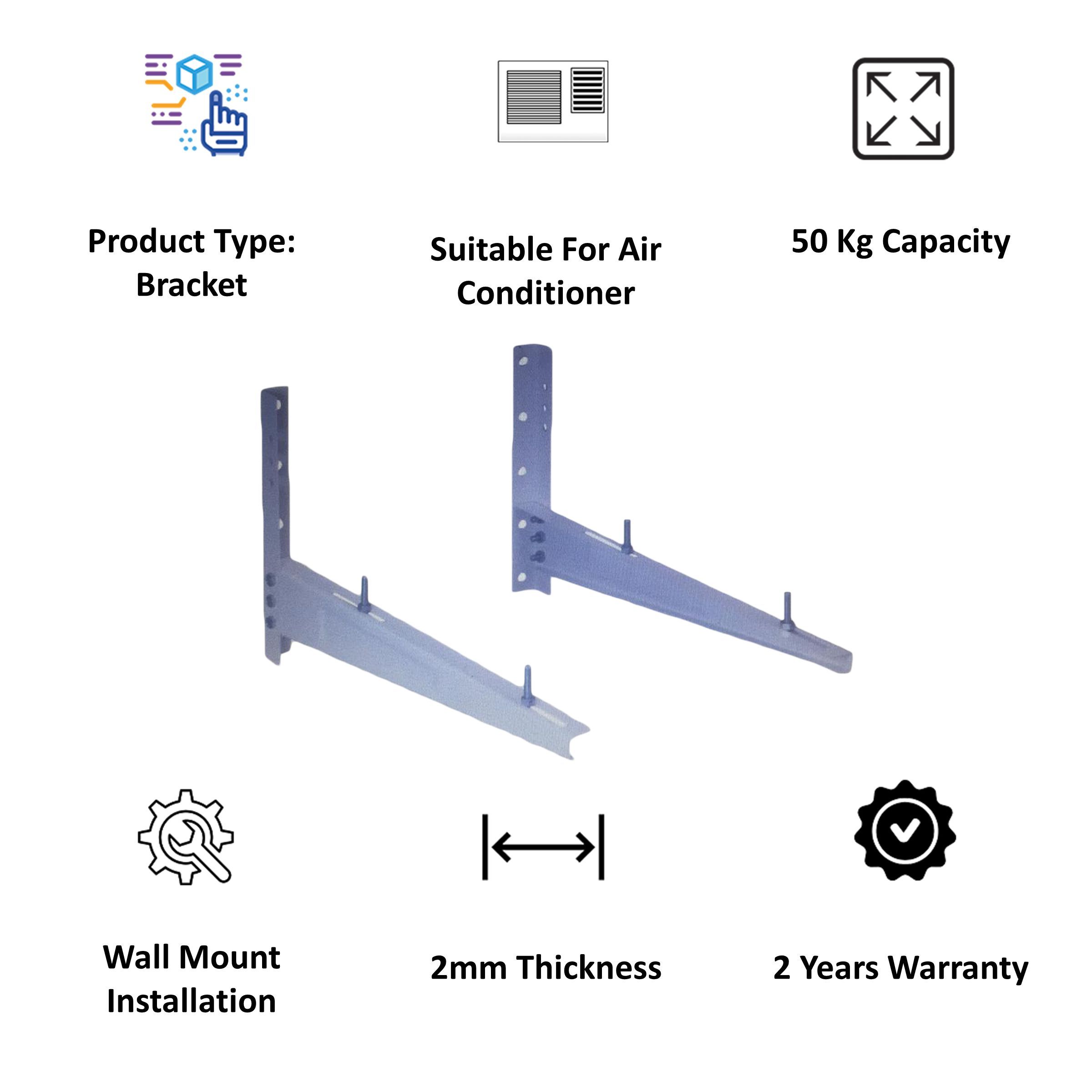 RD PLAST Wall Mount Bracket For Air Conditioner (Powder Coating, RW 8547-1, White)_4