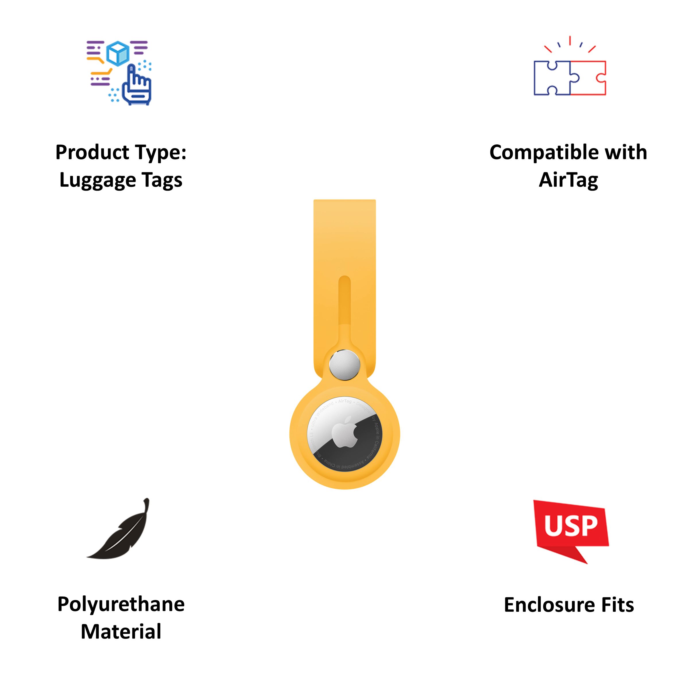 Apple AirTag Loop (Lightweight and Durable, MK0W3ZM/A, Sunflower)_3