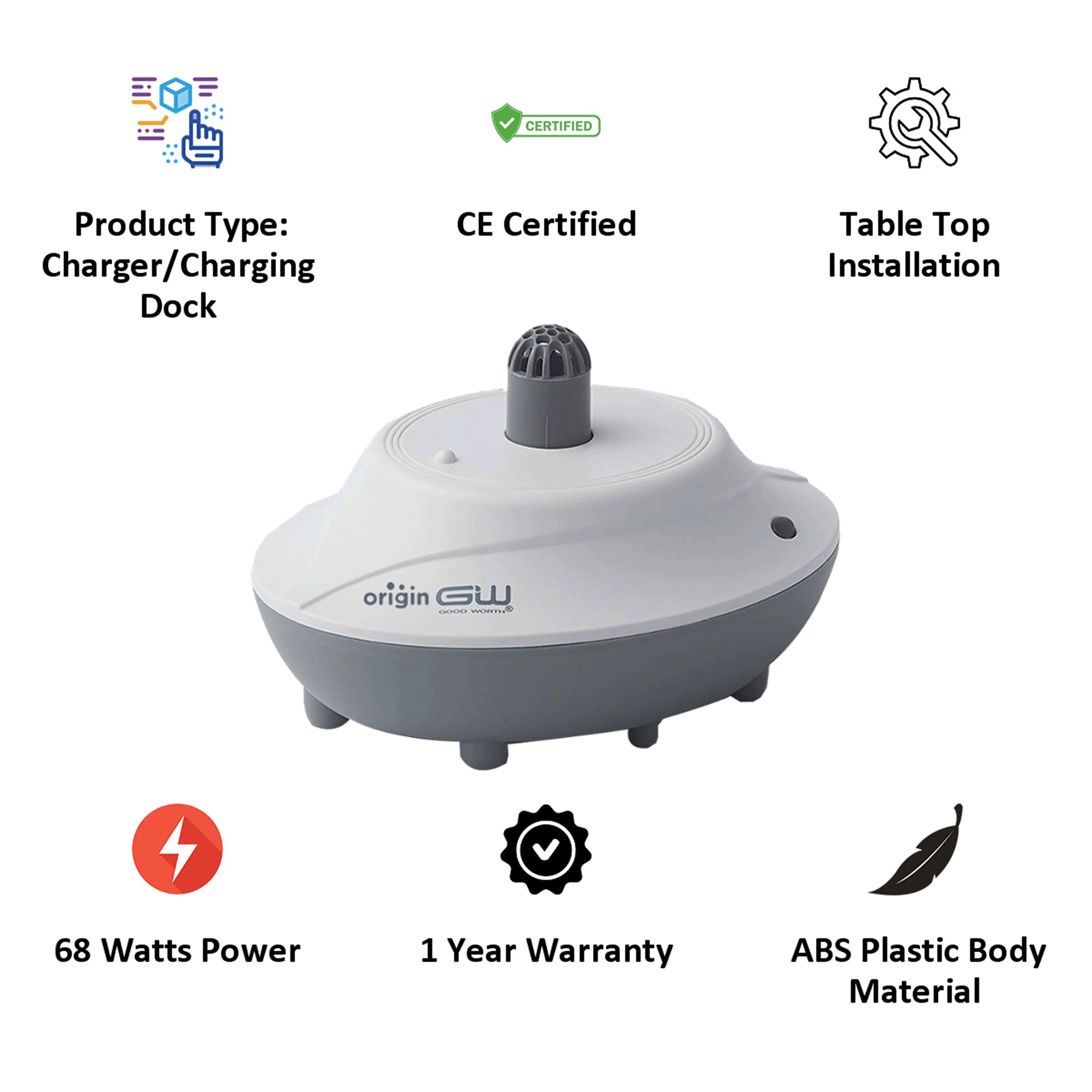 Origin Recharging Base Charger/Charging Dock for Dehumidifier (ORB1, White)_4