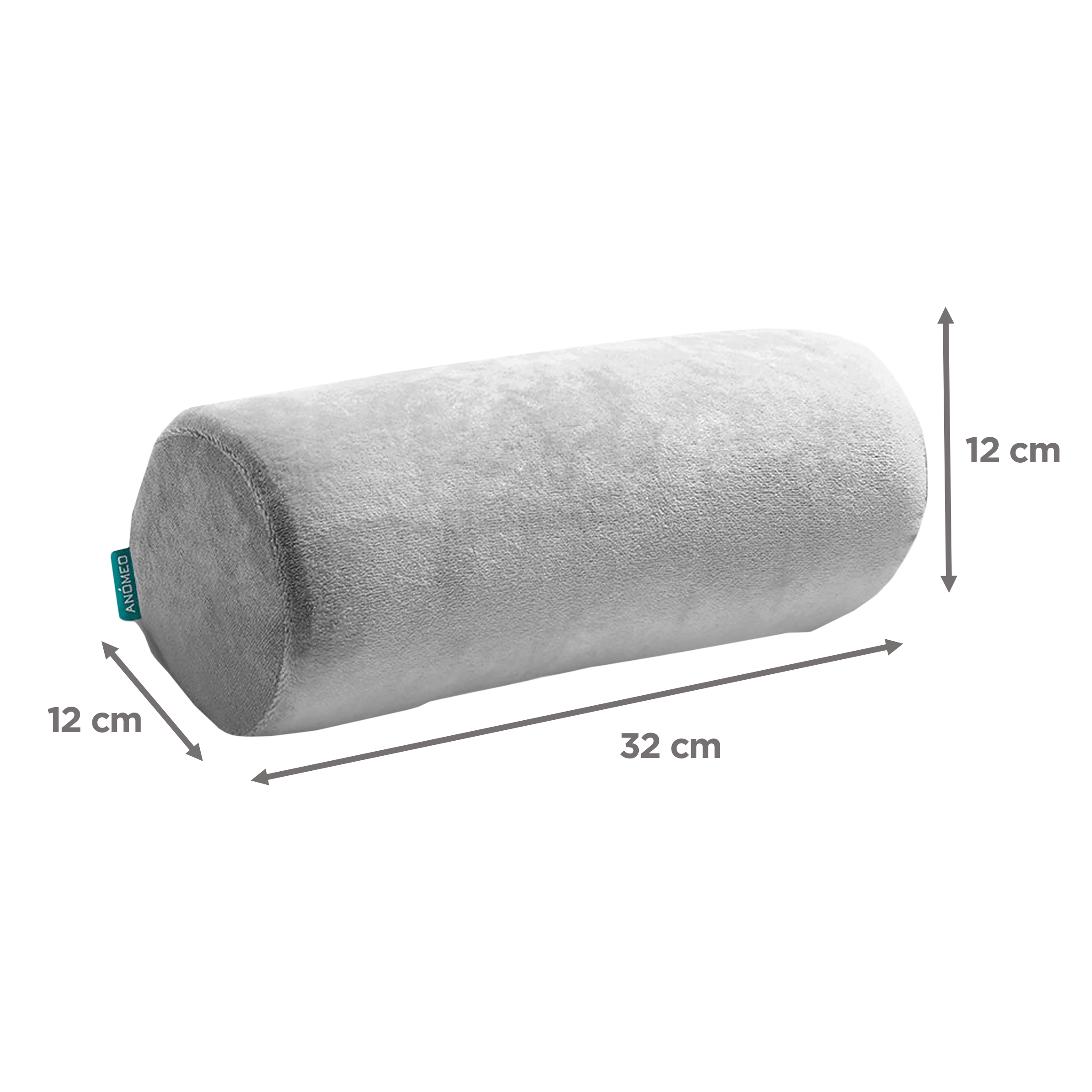 ANOMEO Tube Hypoallergenic Neck Pillow (Memory Foam, 2405, Grey)_2