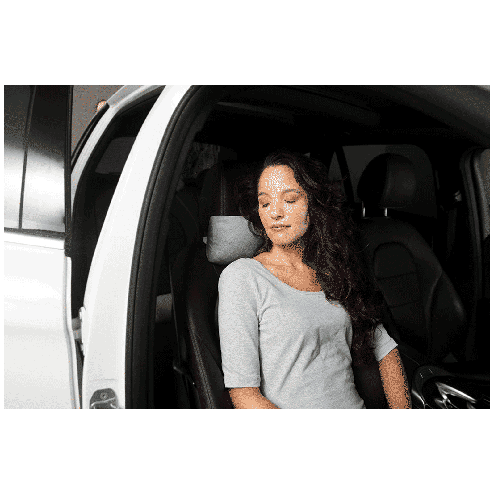 ANOMEO Half Cylinder Memory Foam Neck Pillow (Hypoallergenic and Relieves Neck Pain, 2407, Grey)_5