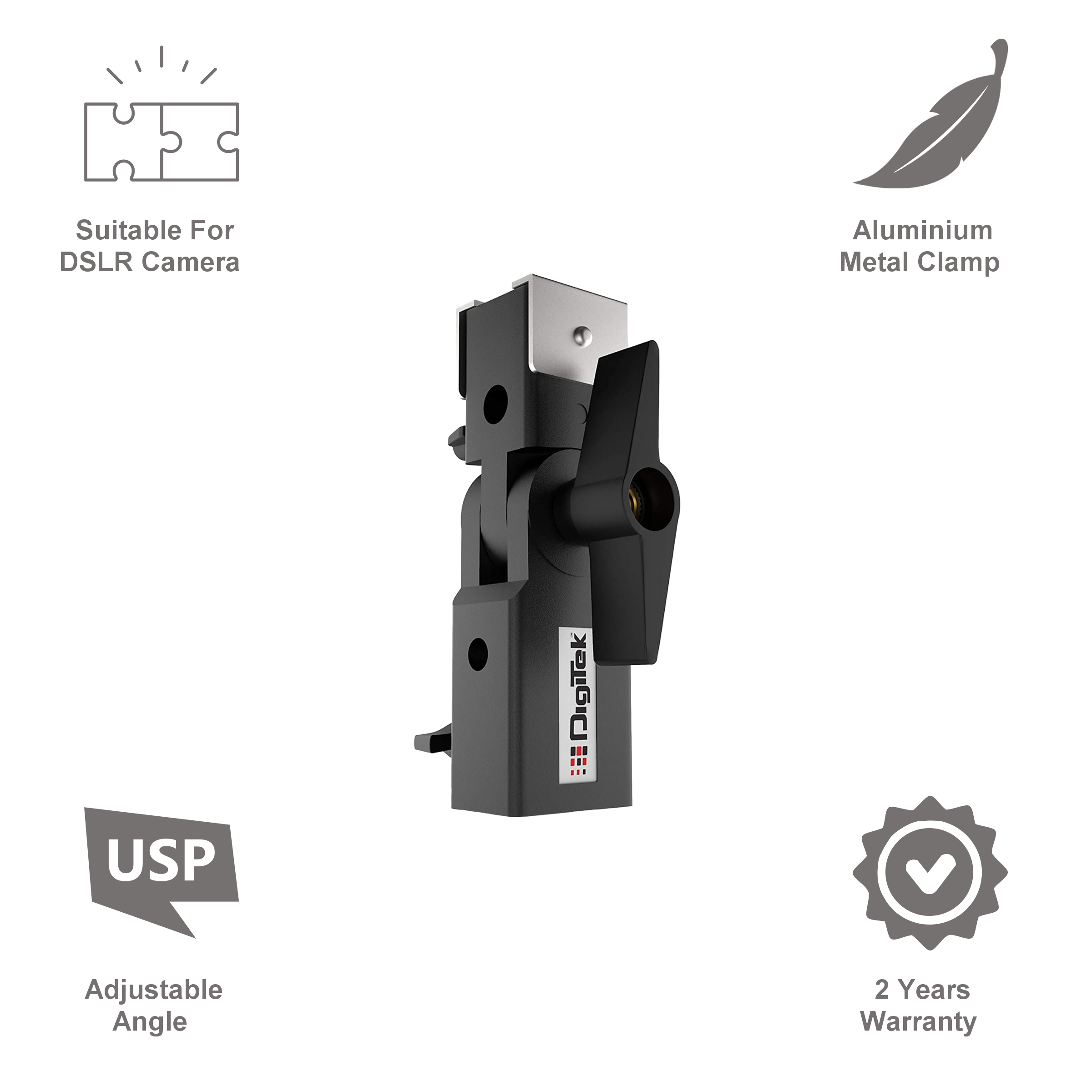DigiTek DMUC-001 Umbrella Clamp (with Hotshoes Mount, Black)_3