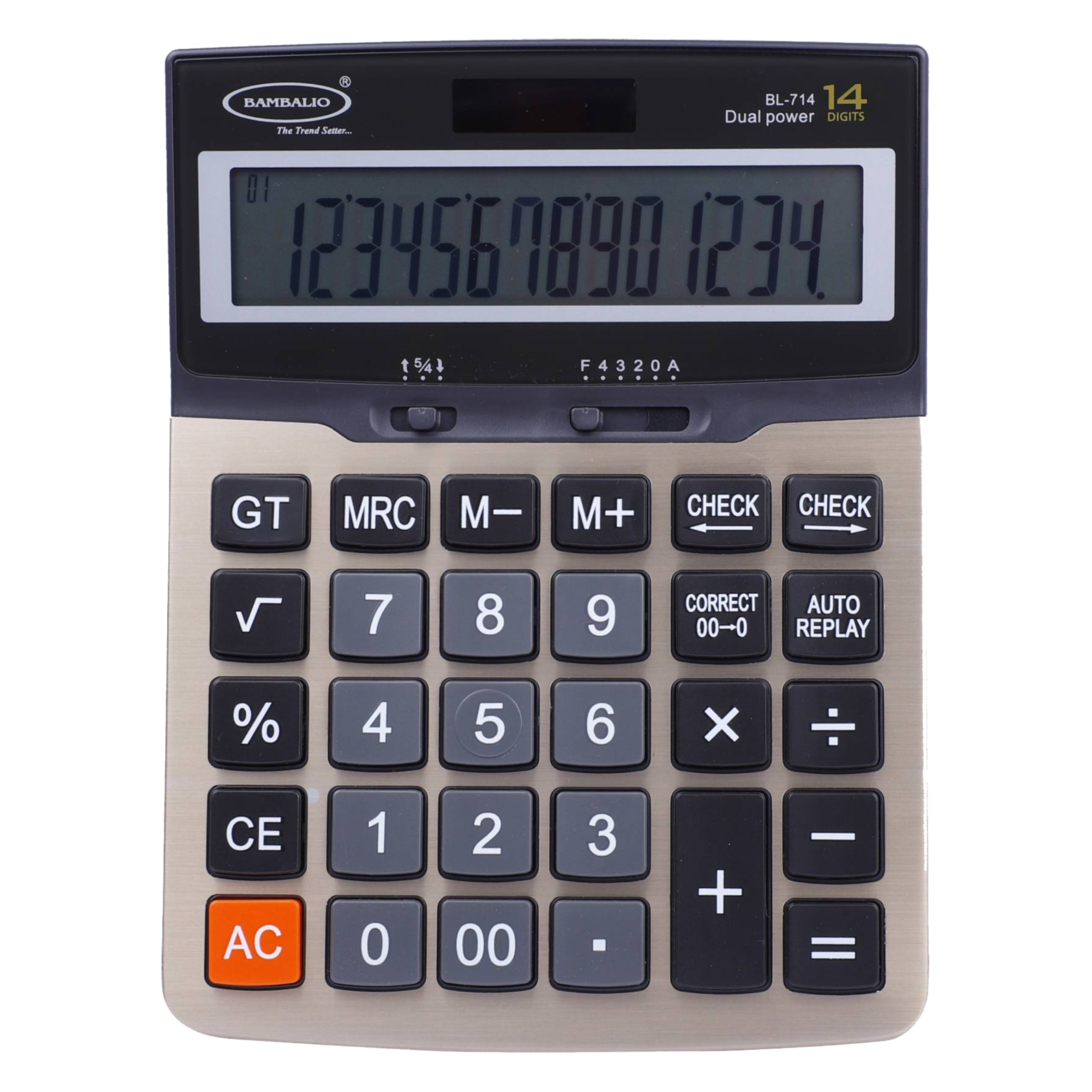 BAMBALIO Basic Calculator (14 Digits-Large Display, BL-714, Metallic)_1