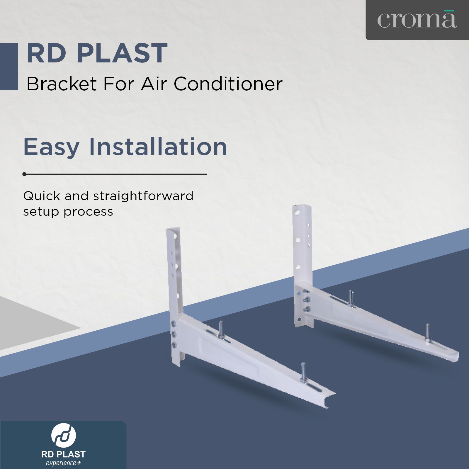 RD PLAST Bracket For Air Conditioner (Adjustable Length, RW 8545-0, White)_4
