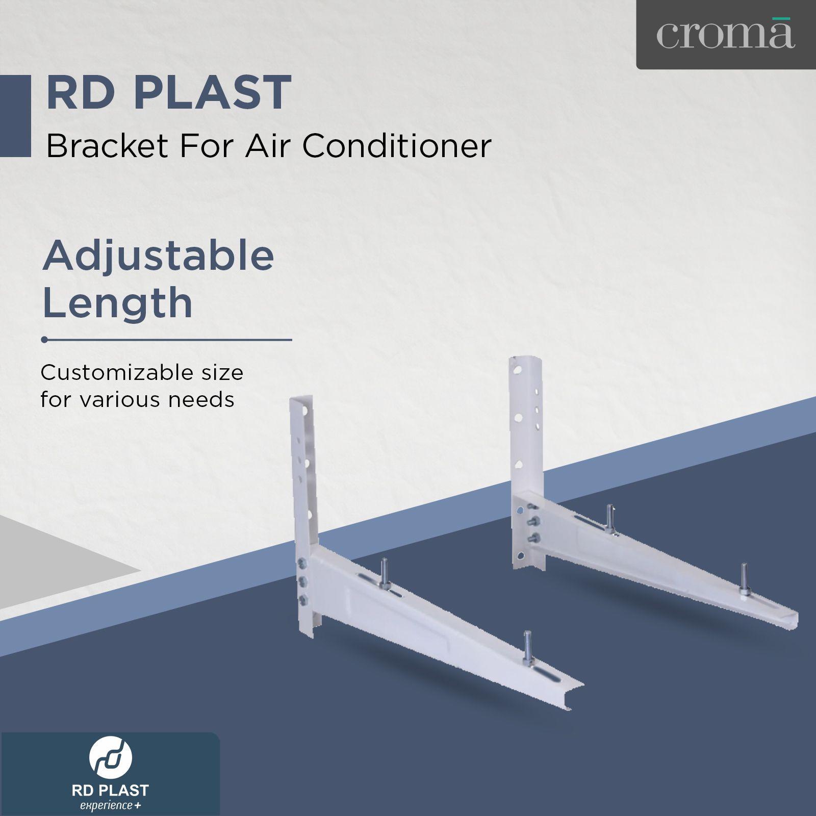 RD PLAST Bracket For Air Conditioner (Adjustable Length, RW 8545-0, White)_2
