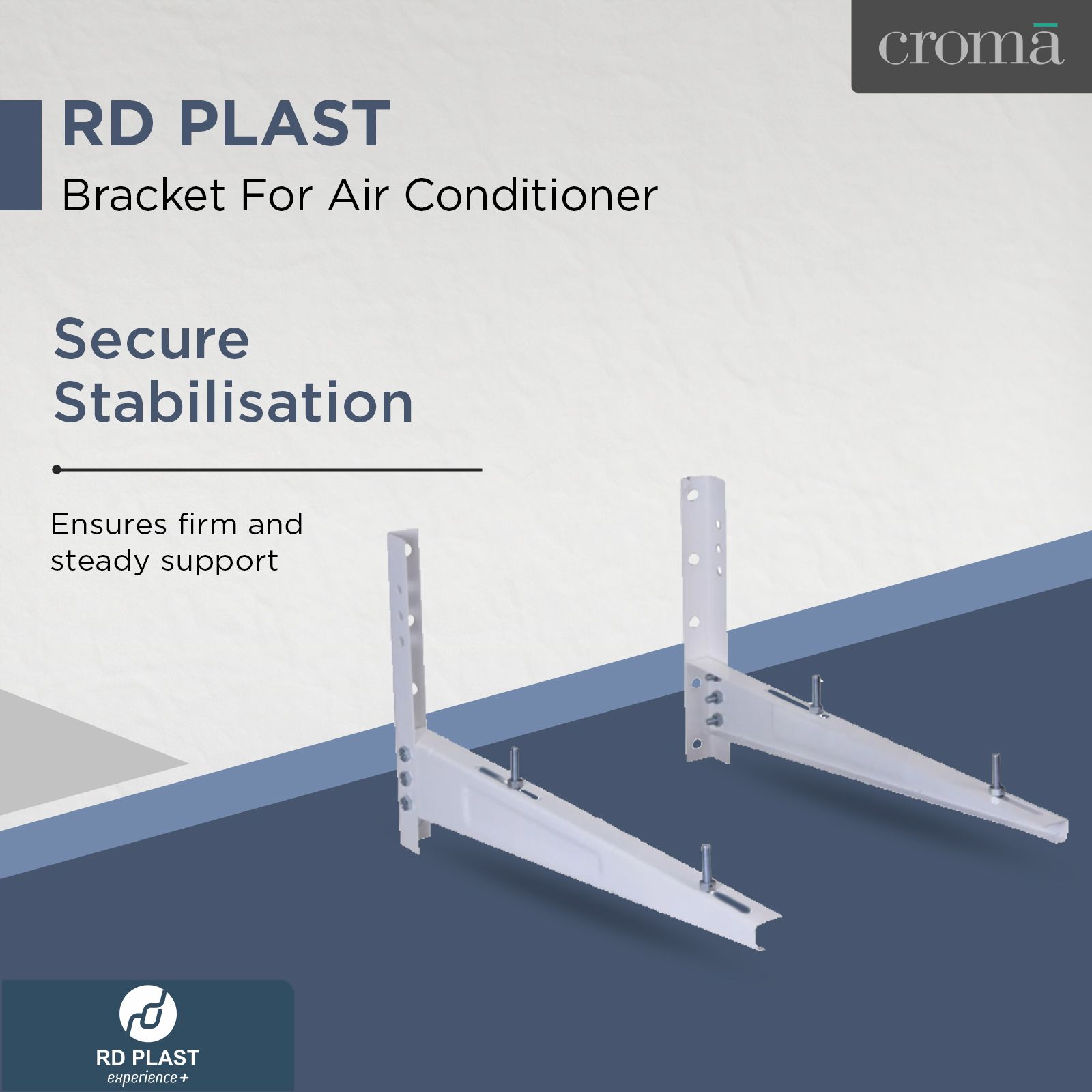 RD PLAST Bracket For Air Conditioner (Adjustable Length, RW 8545-0, White)_3
