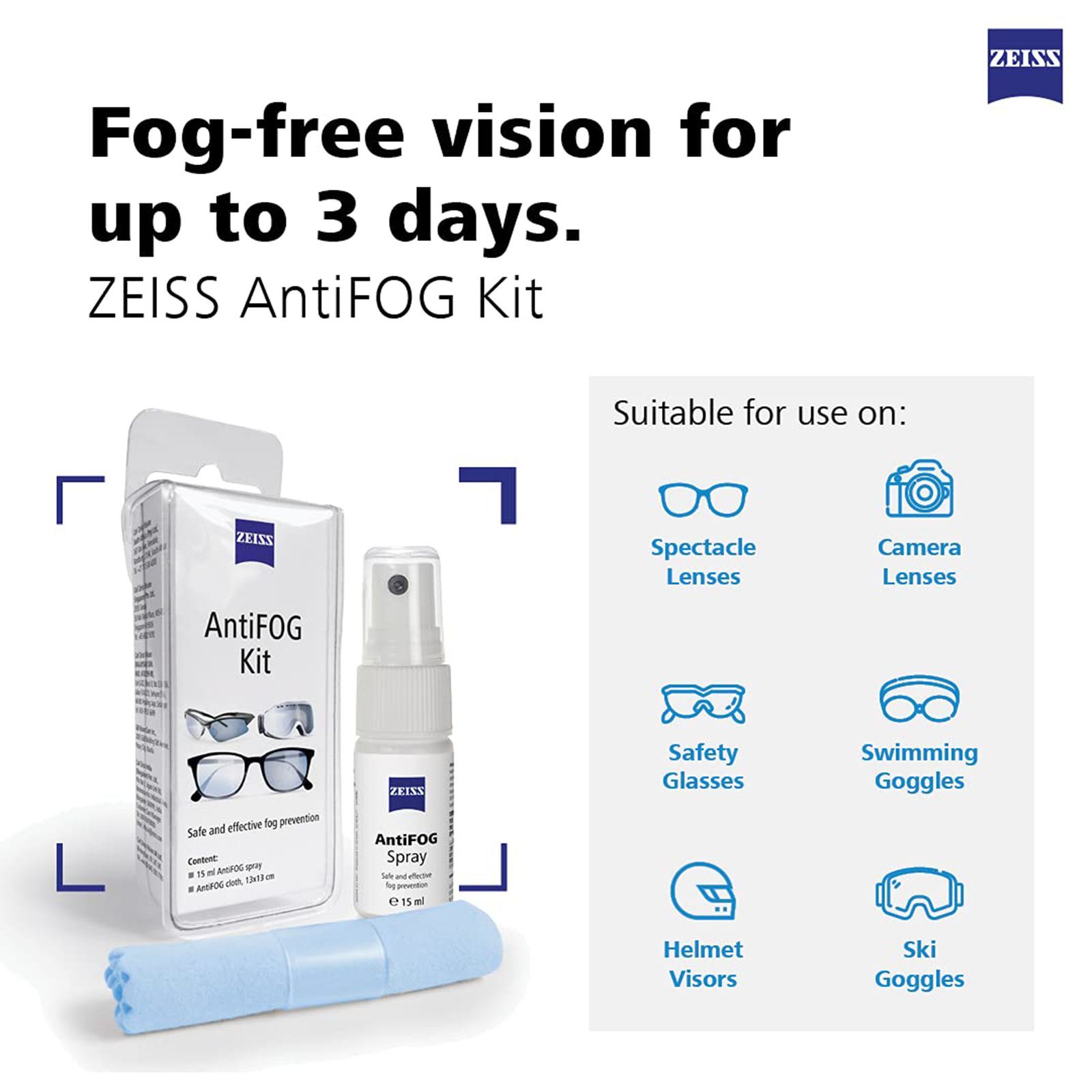 ZEISS AntiFOG Kit for Lens (15ml Quantity, ZAF15, White) ZEISS AntiFOG Kit for Lens (15ml Quantity, ZAF15, White)_5