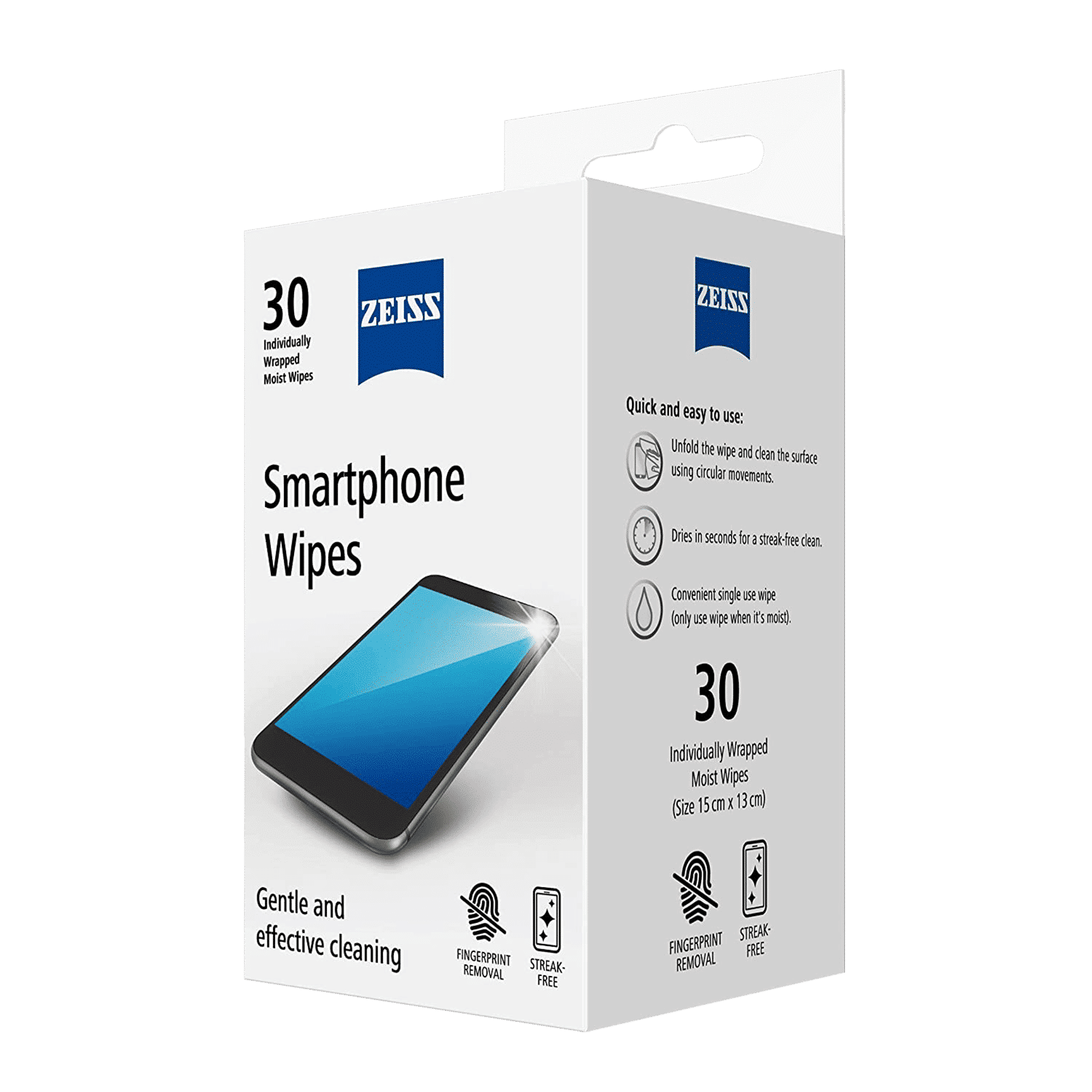 ZEISS Moist Wipes for Smartphones (30 Count, ZSW30, White)_3