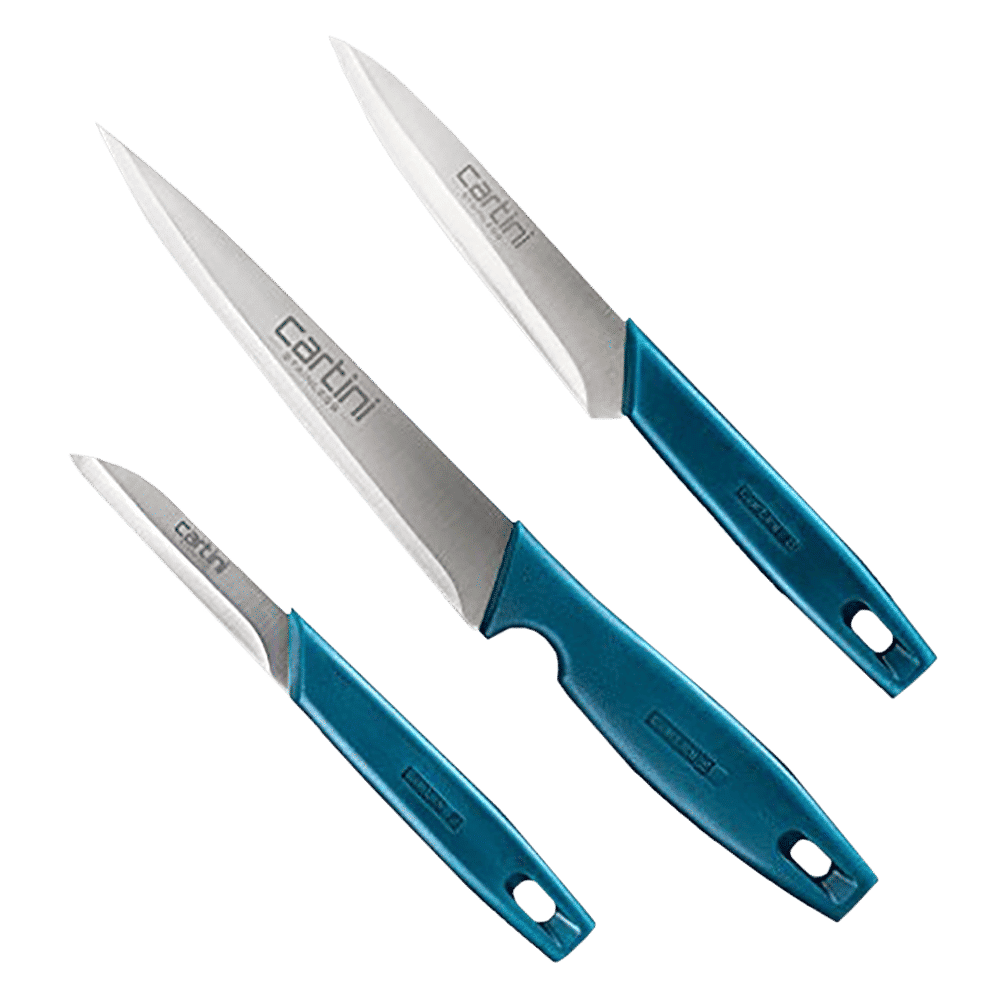 Preethi Stainless Steel 3 Pcs Knife Set (Rust Resistant Blades, 11600028, Blue)_2