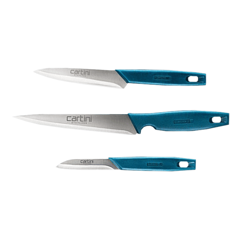 Preethi Stainless Steel 3 Pcs Knife Set (Rust Resistant Blades, 11600028, Blue)_1