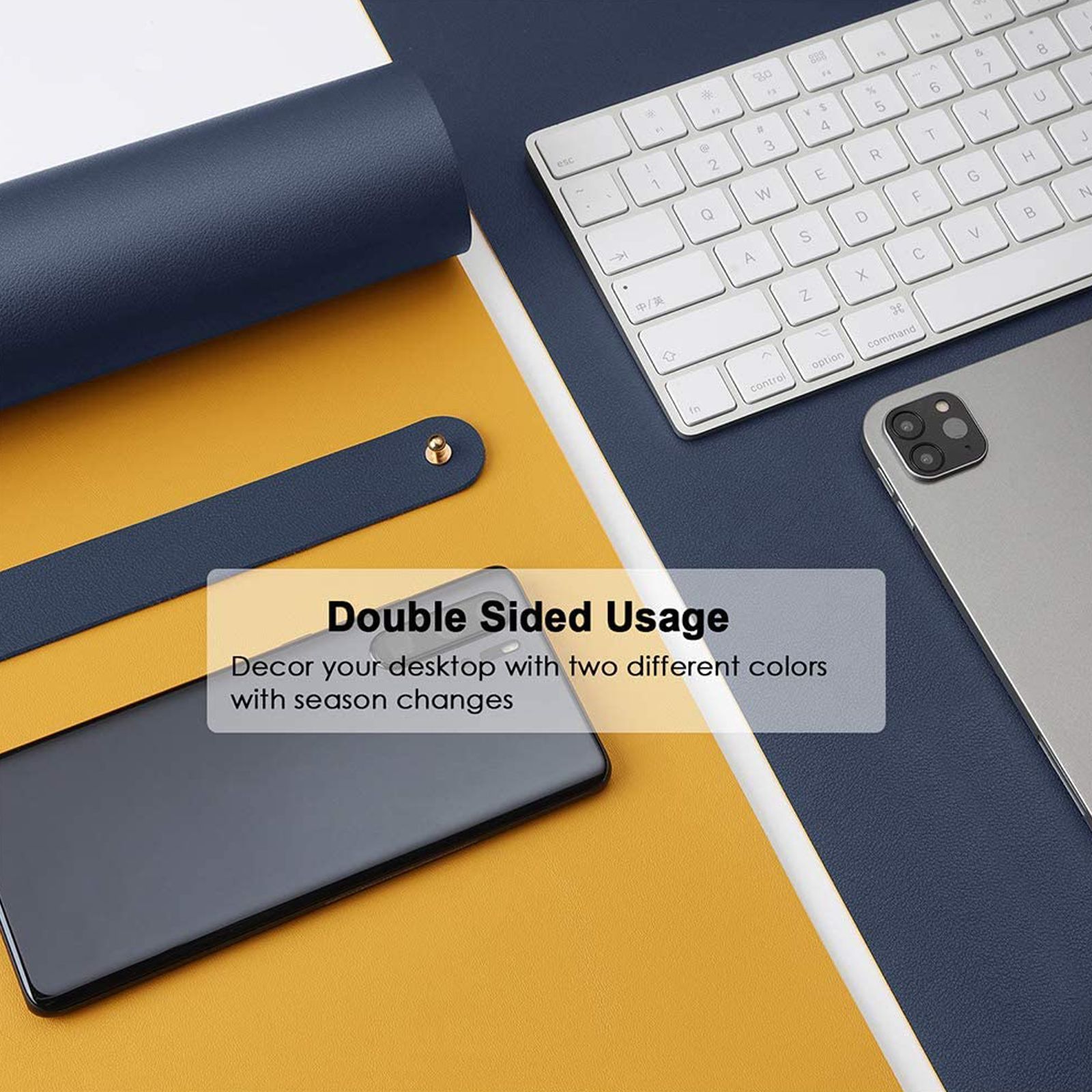 soundREVO Desk Spread for Laptops and Desktops (Dual Sided, SRSPBLUDPA016501, Navy Blue - Yellow)_3