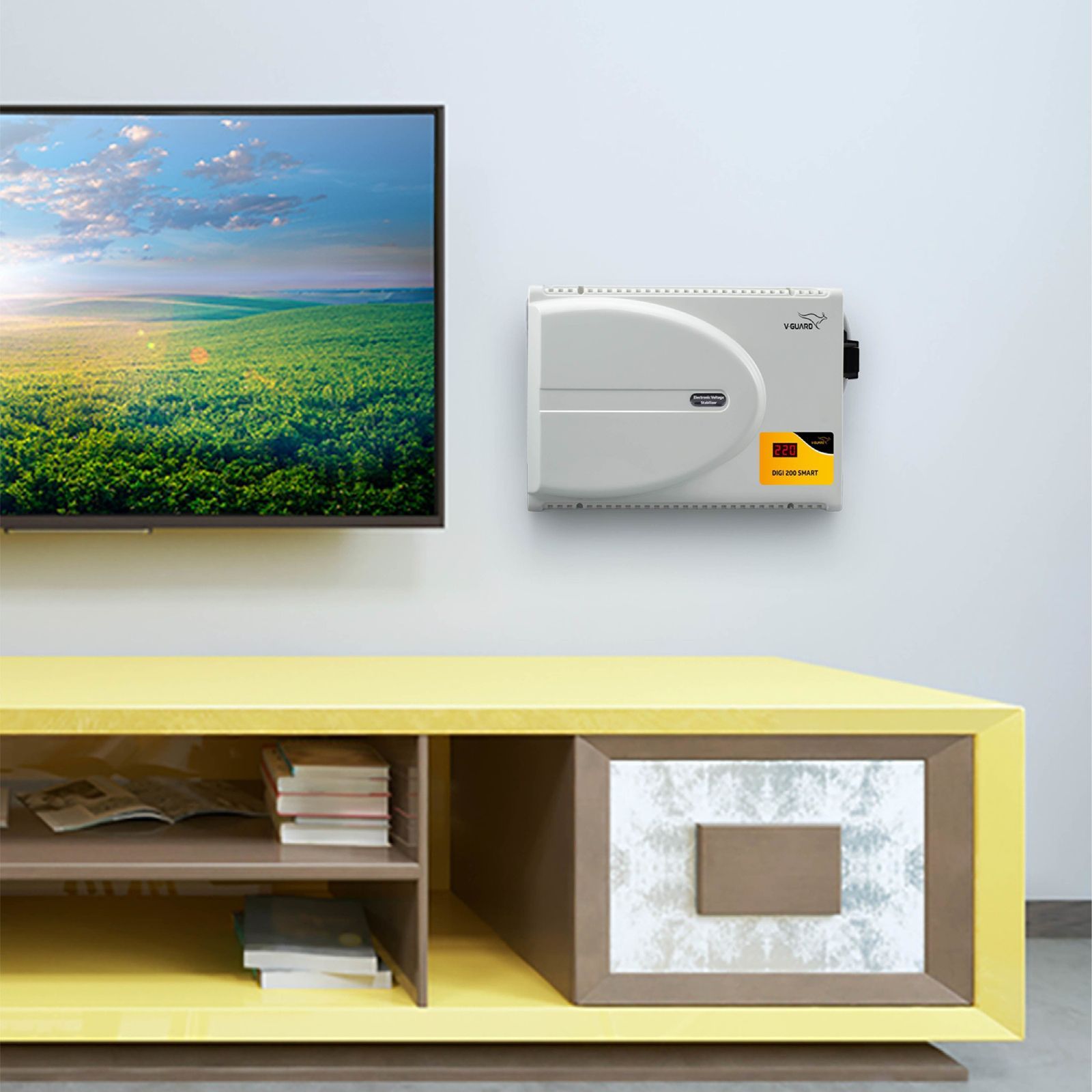 V-Guard 6 Amps Voltage Stabilizer For Up to 203cm (80") TV / SetTop Box / Home Theatre / Gaming Console / Photostat Machine (140 - 295 V, Built-In Thermal Overload Protection, Digi 200, White)_5