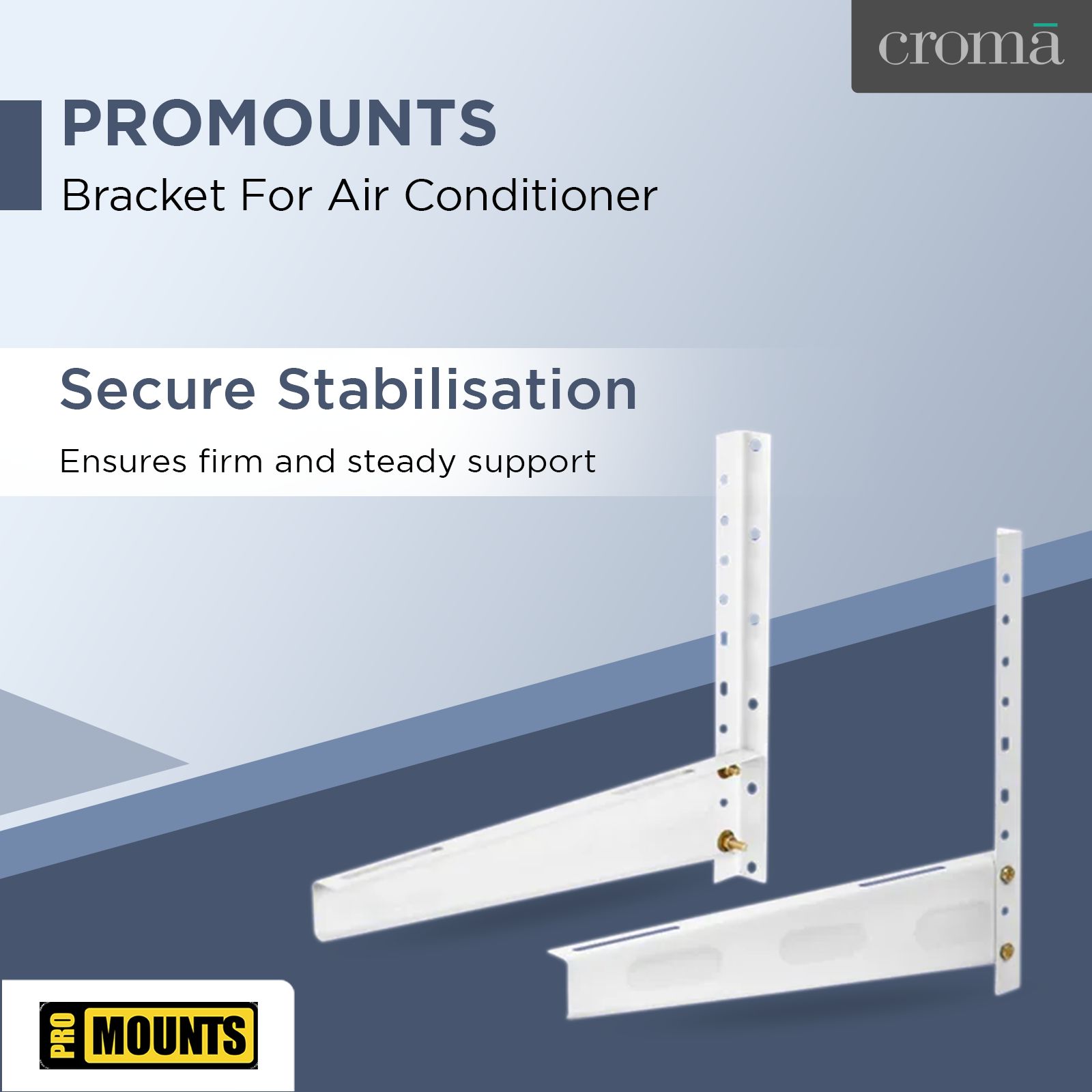 PROMOUNTS Bracket For Air Conditioner (Texture Finish, SACWMB23P, Grey)_2