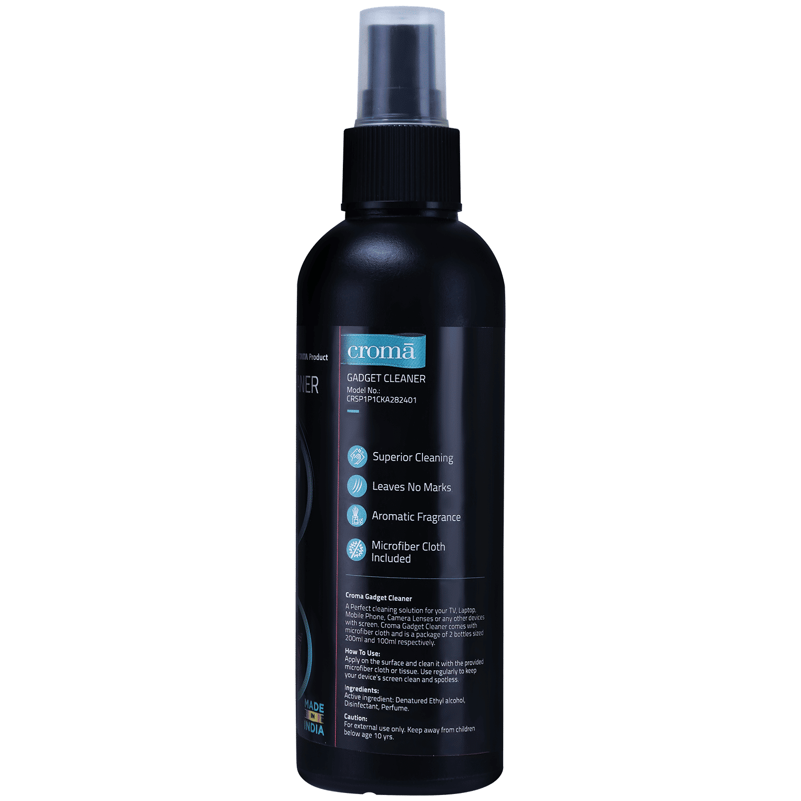 Croma Cleaning Kit For Mobile, TVs, Monitors, Laptops, DSLR, Tablets, Cables (With Microfiber Cloth, Black) Croma Cleaning Kit For Mobile, TVs, Monitors, Laptops, DSLR, Tablets, Cables (With Microfiber Cloth, Black)_2