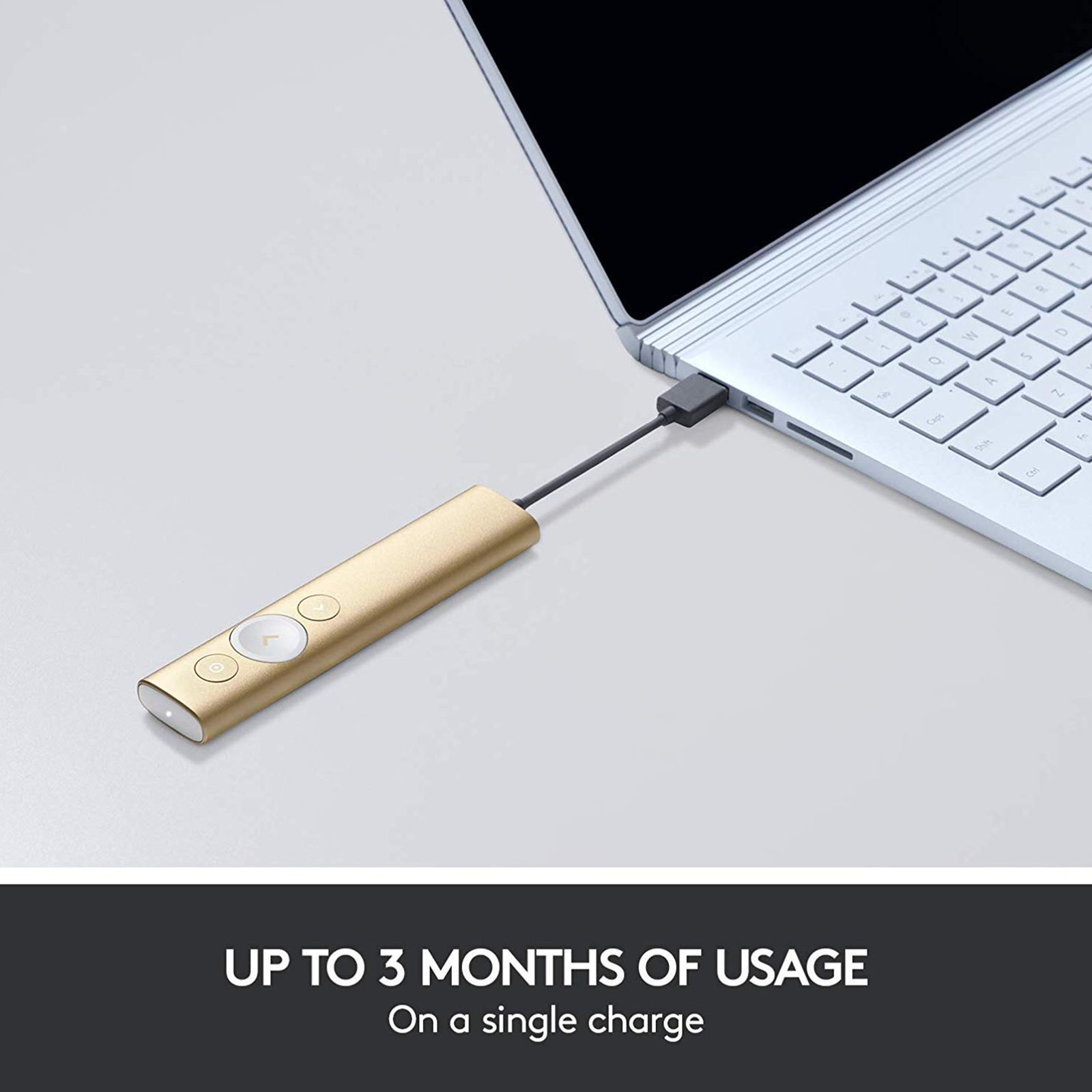 logitech Spotlight Bluetooth and USB Laser Pointer (Advanced Pointing, 910004864, Gold) logitech Spotlight Bluetooth and USB Laser Pointer (Advanced Pointing, 910004864, Gold)_5