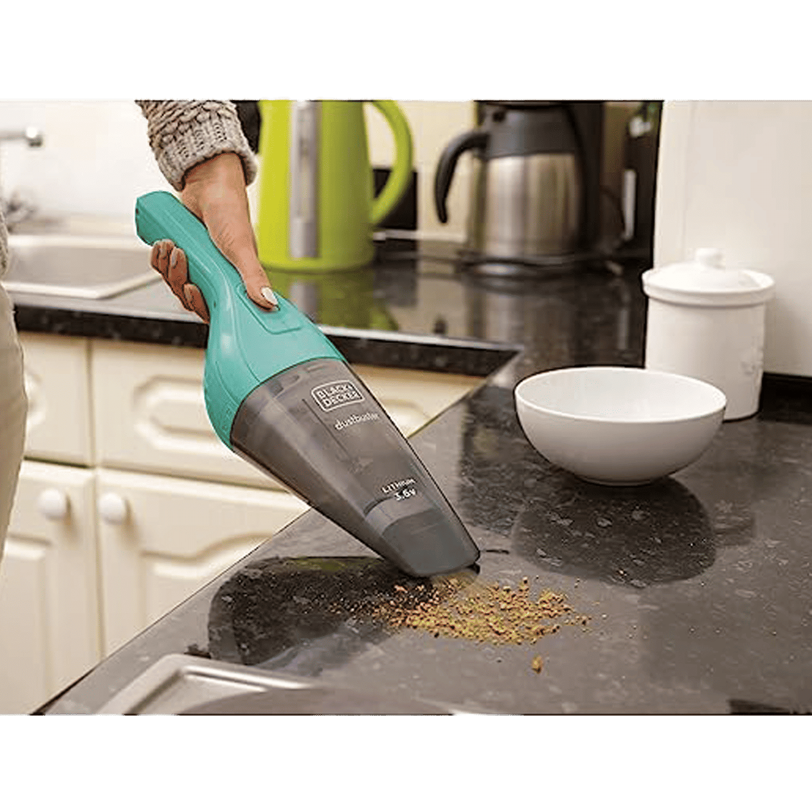 BLACK+DECKER 3.6 Watts Dry Vacuum Cleaner (0.44 Litres Tank, NVB115JM-B1, Mint)_3