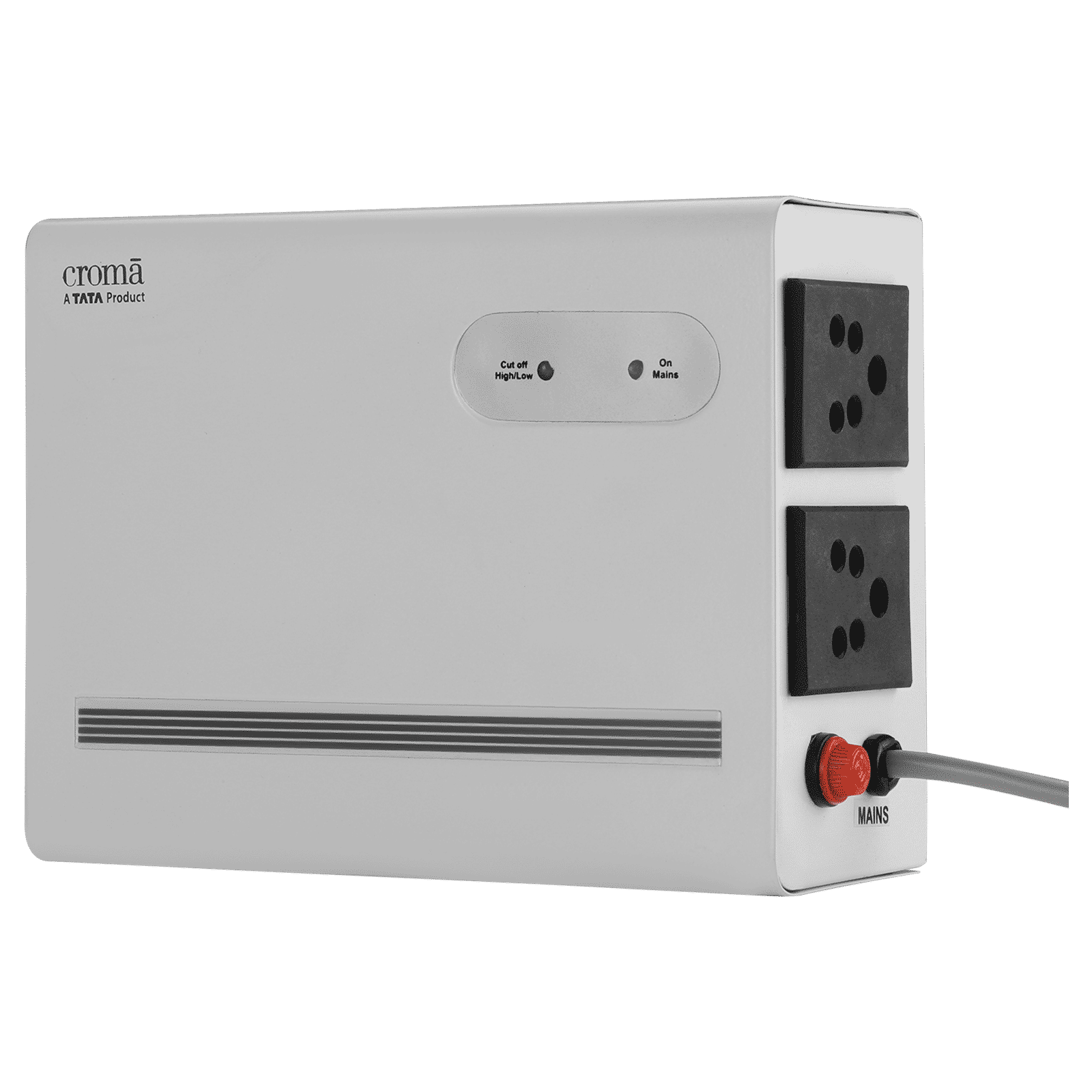 Croma 1.2 Amp Voltage Stabilizer For Refrigerator upto 300L (90 - 290 V, Twin Socket Output, White)_3