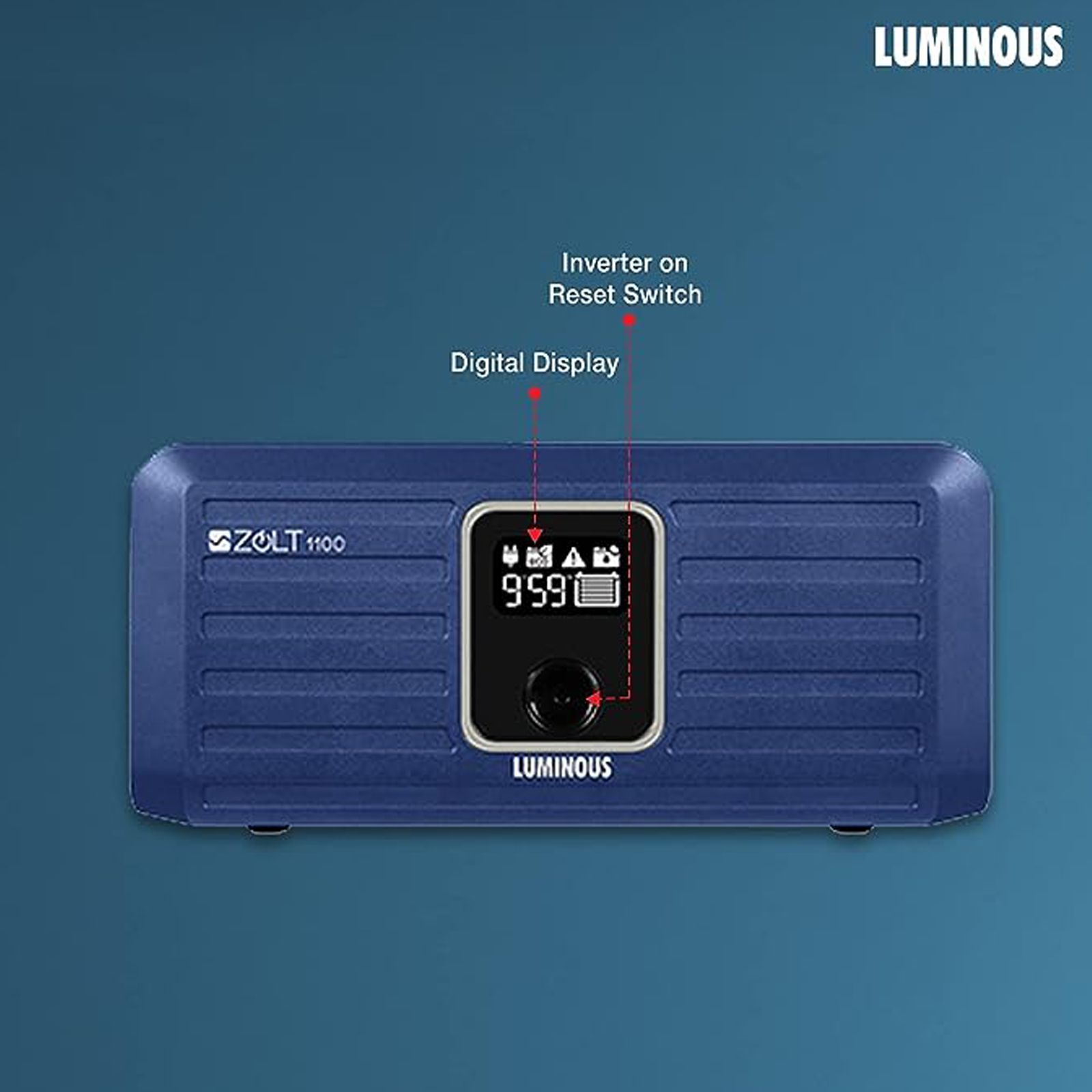 LUMINOUS Zelio 1100  24.5 Amps Inverter (Digital Display, Blue)_2