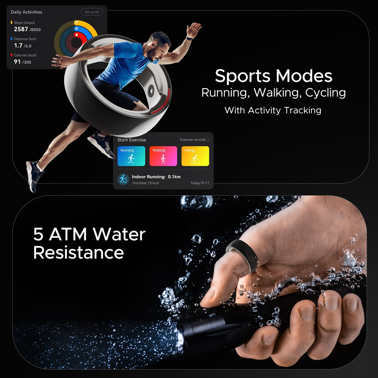 boAt Gen 1 Smart Ring with Activity Tracker (Size 11, 5ATM Water Resistant, Charcoal Black)_5