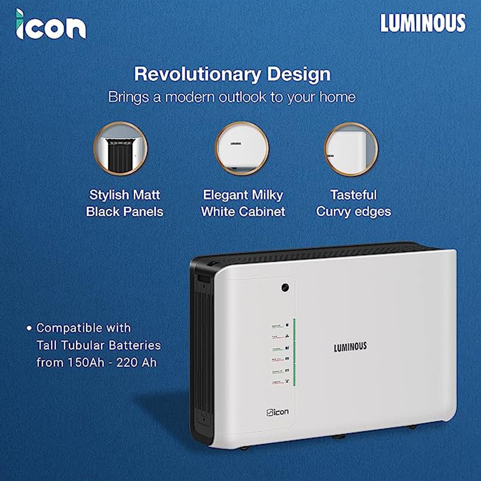 LUMINOUS iCon1100 6.3 Amps Inverter (White) LUMINOUS iCon1100 6.3 Amps Inverter (White)_2