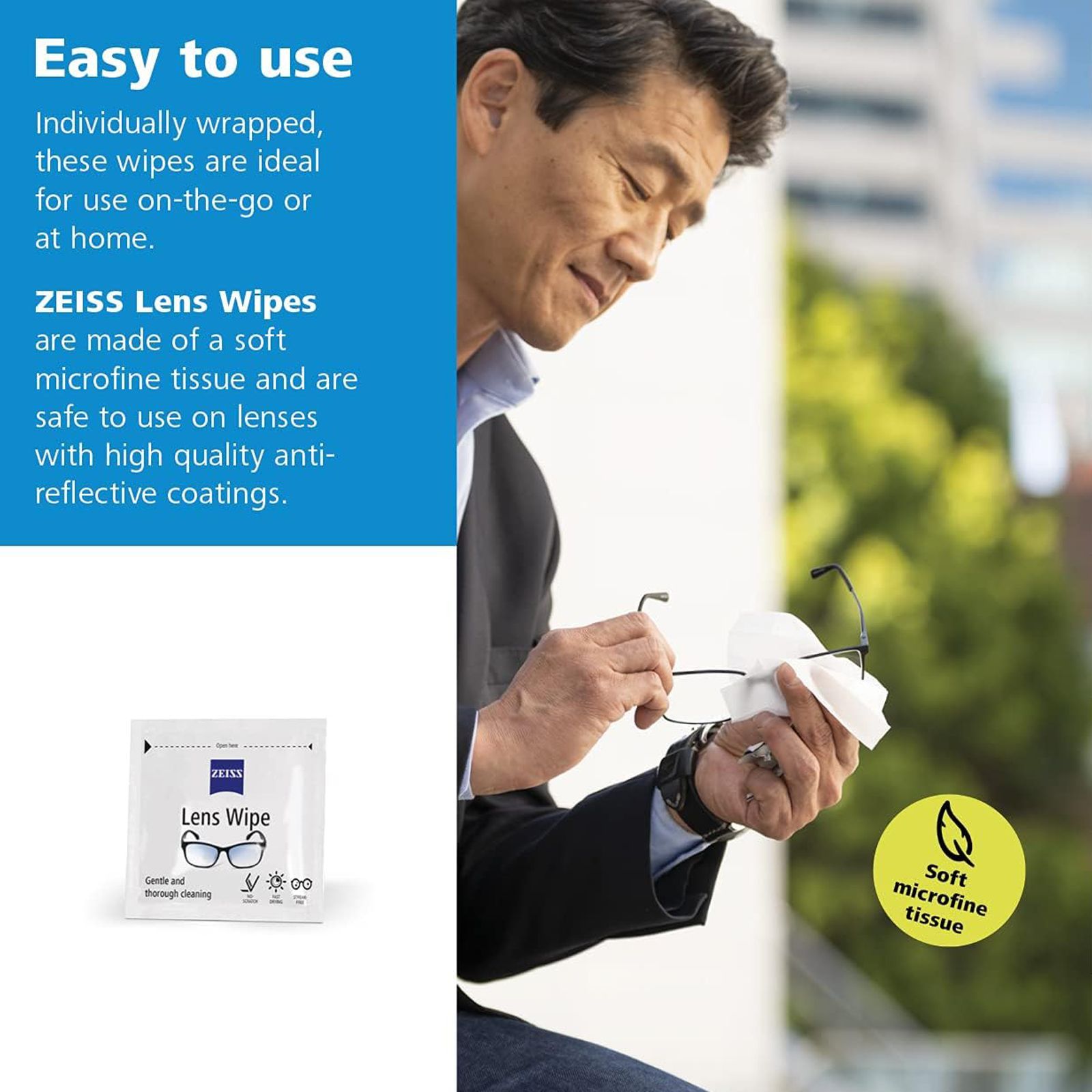 ZEISS Cleaning Wipes for Lens (200 Count, ZLW200N, White)_5