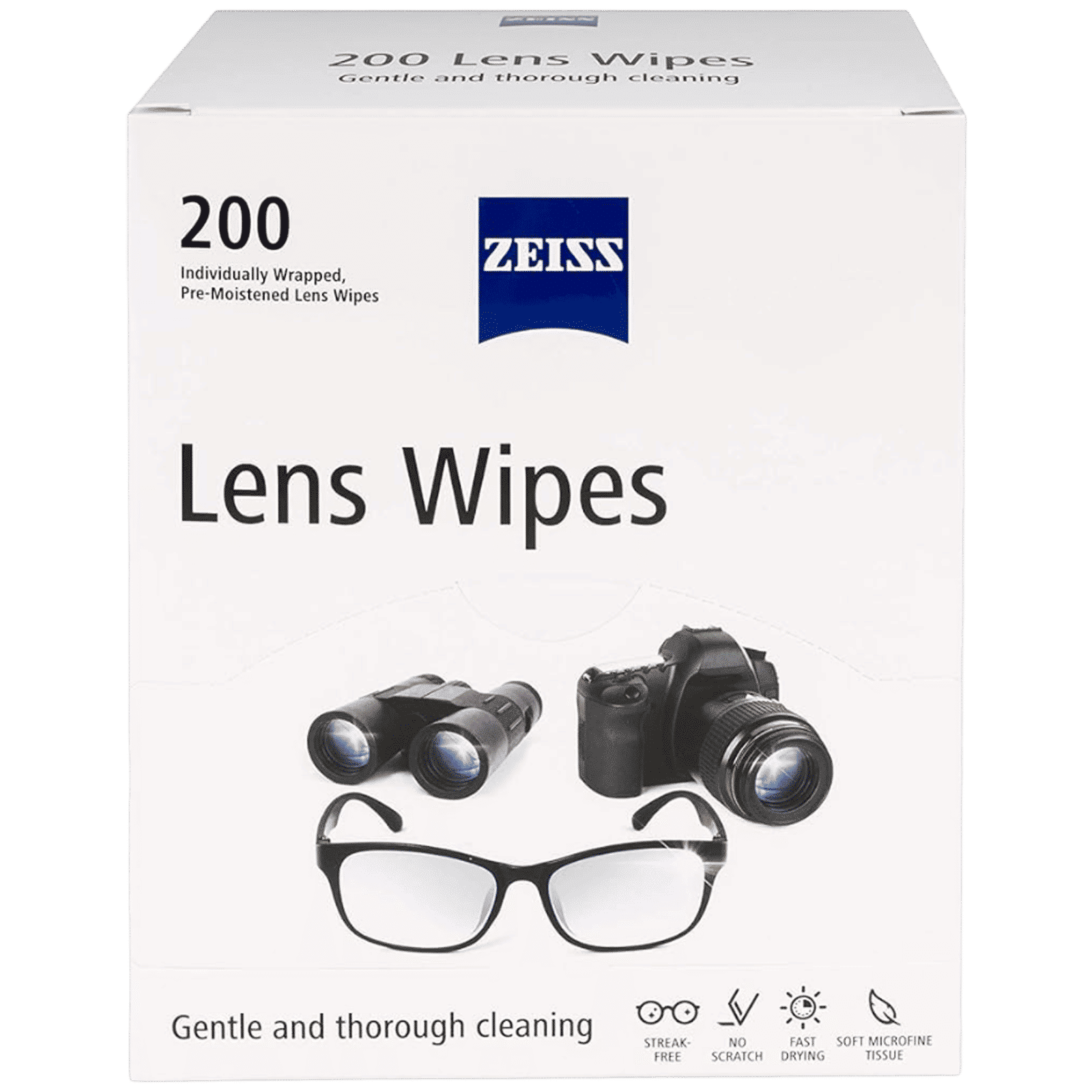 ZEISS Cleaning Wipes for Lens (200 Count, ZLW200N, White)_1