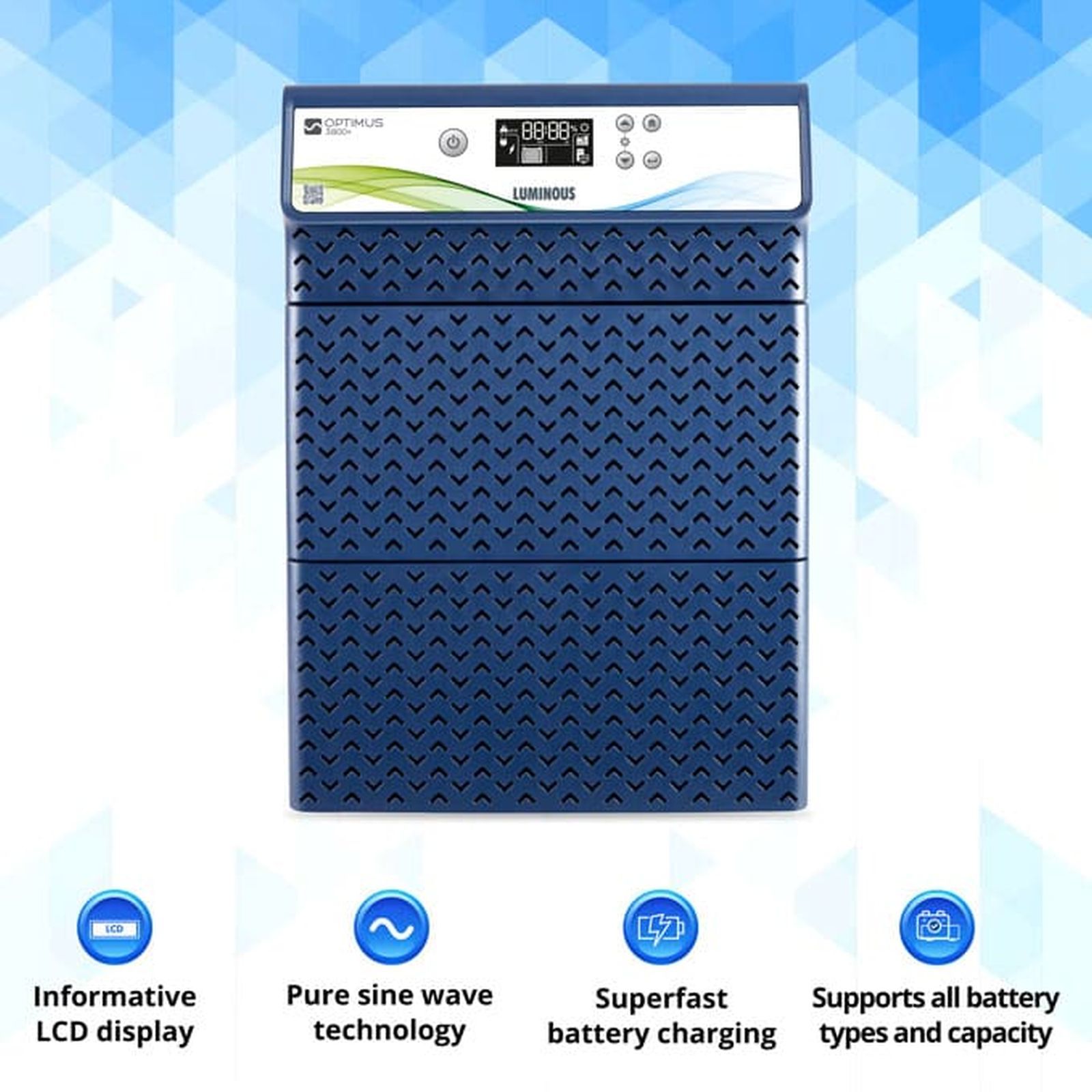 LUMINOUS Optimus 3800 Plus 21 Amps Inverter (Sine Wave Technology, F04228019451, Blue)_2