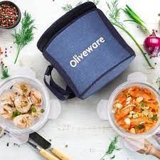 Oliveware Pebble Glassware 400ml Glass Container with Lid (Set of 3, Scratch Resistant, Transparent)_3