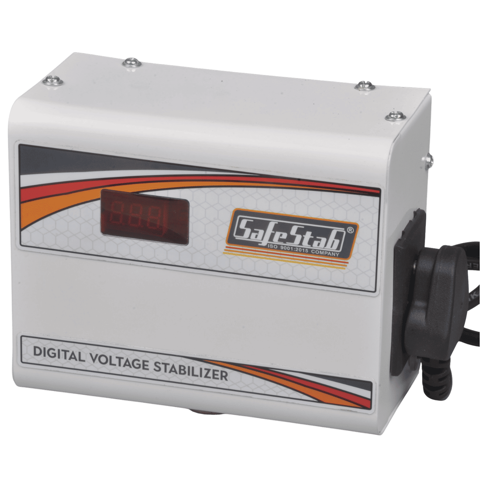 SafeStab Multi 50 2 Amps Voltage Stabilizer For 108cm (43") TV or 300 Liters Refrigerator (White)_3