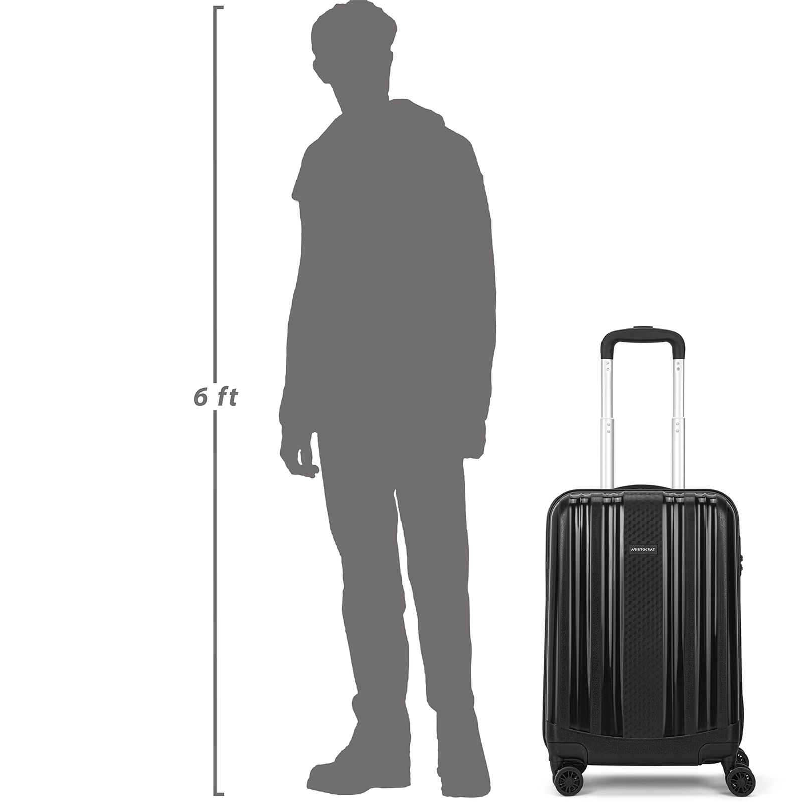 ARISTOCRAT Fronx Polypropylene Trolley Bag (8 Wheels, FRONXS55JBK, Black)_8