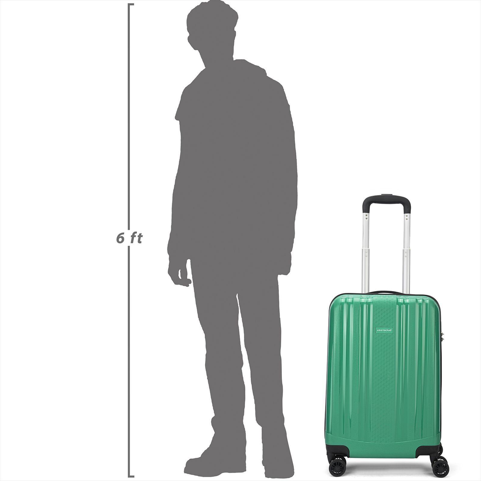 ARISTOCRAT Fronx Polypropylene Trolley Bag (8 Wheels, FRONXS55PSG, Green)_8