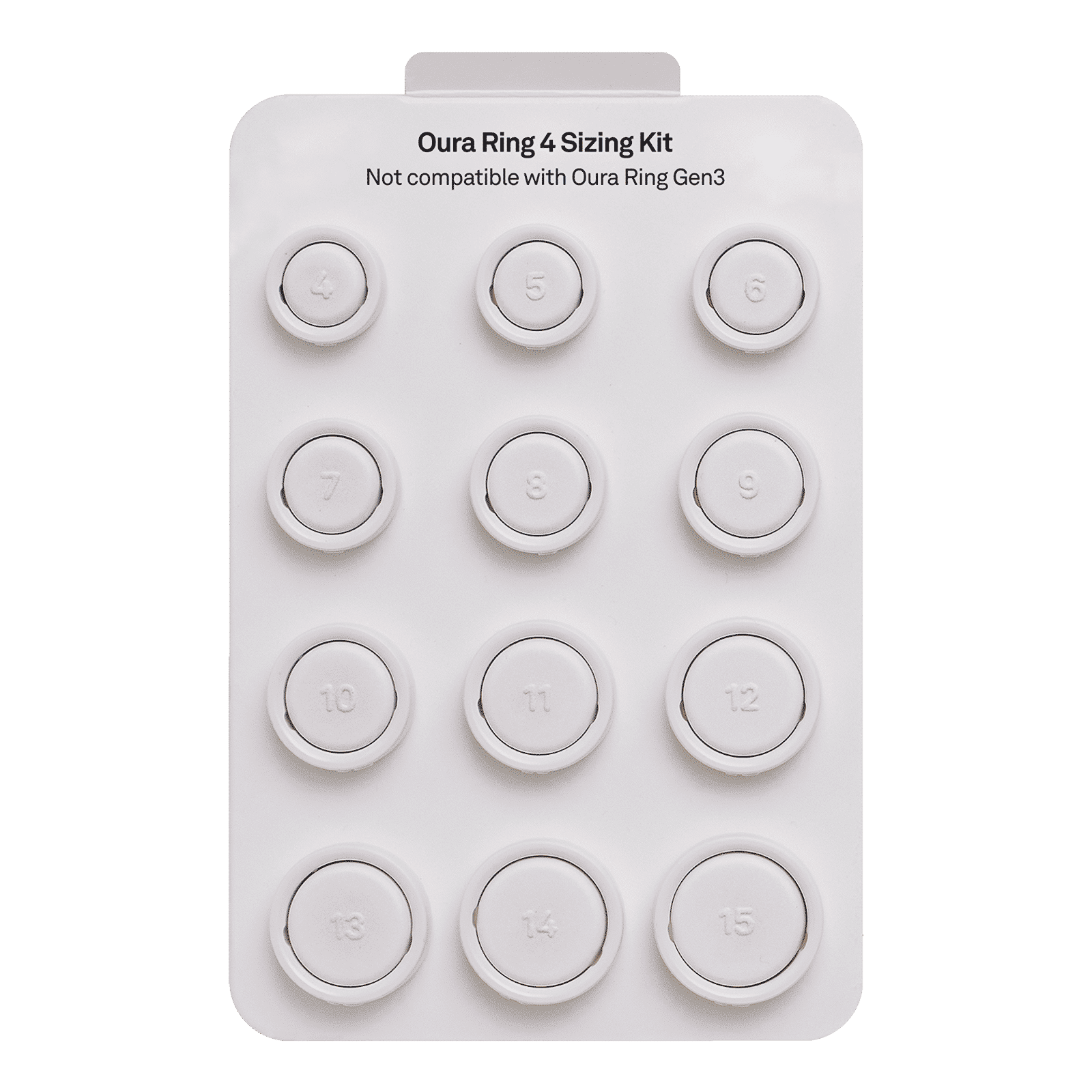 Oura Ring 4 Smart Ring Sizing Kit (Size 04 -15, White)_1