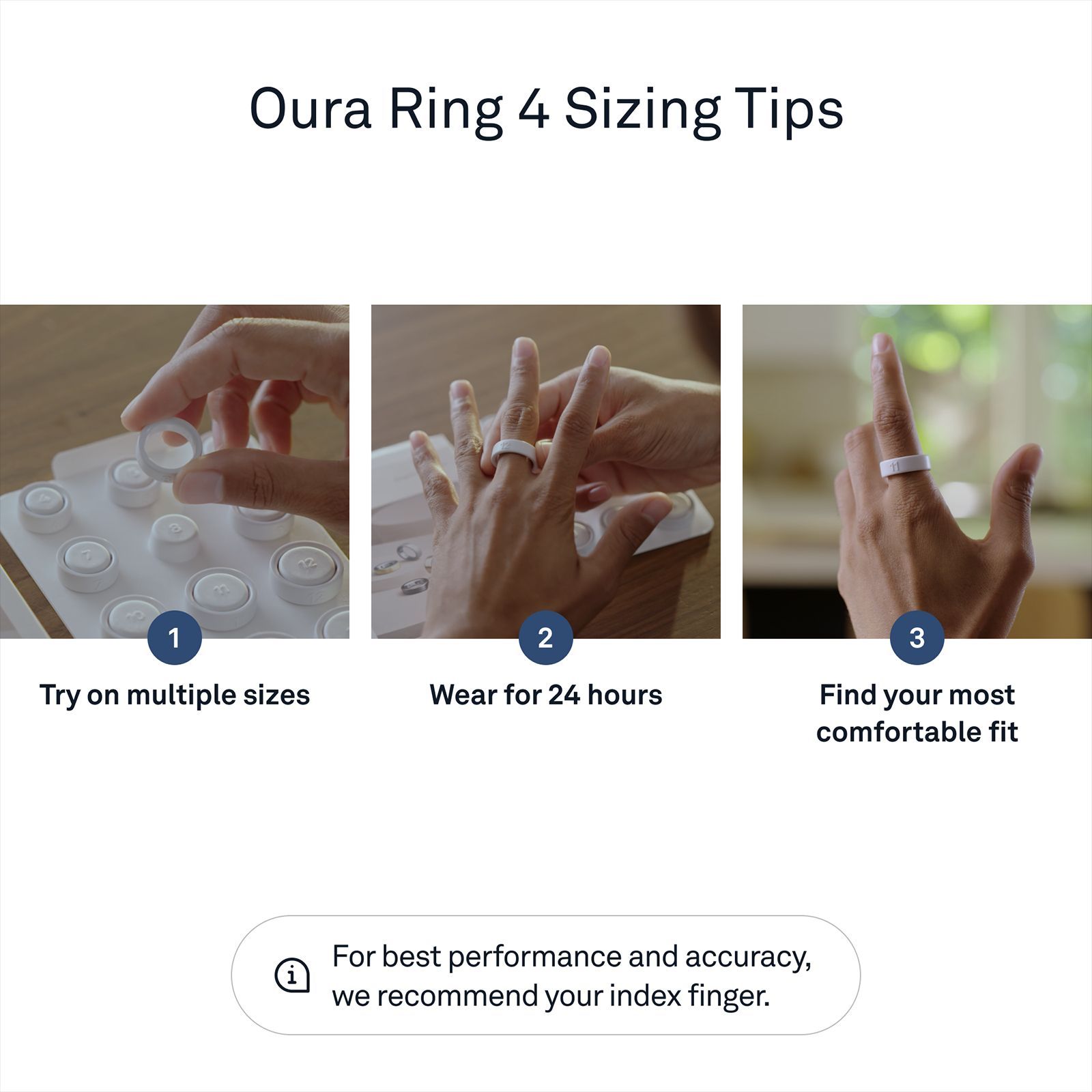 Oura Ring 4 Smart Ring Sizing Kit (Size 04 -15, White)_3