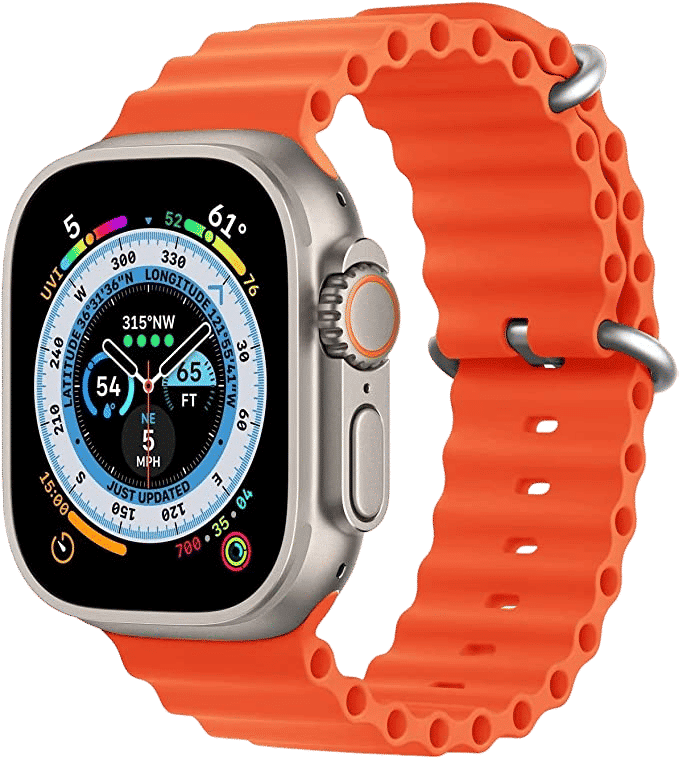 Muvtech Active Silicon Strap for Apple iWatch (42mm / 44mm / 45mm / 49mm) (Orange)_2