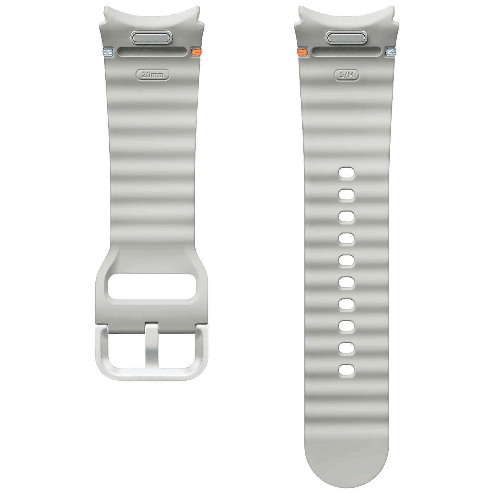 SAMSUNG ET-SNL30SSEGIN HNBR Sport Band for SAMSUNG Galaxy Watch7, Watch4, Watch4 Classic, Watch5, Watch 5 Pro, Watch6 & Watch6 Classic (S/M) (Breathable Design, Silver)_3