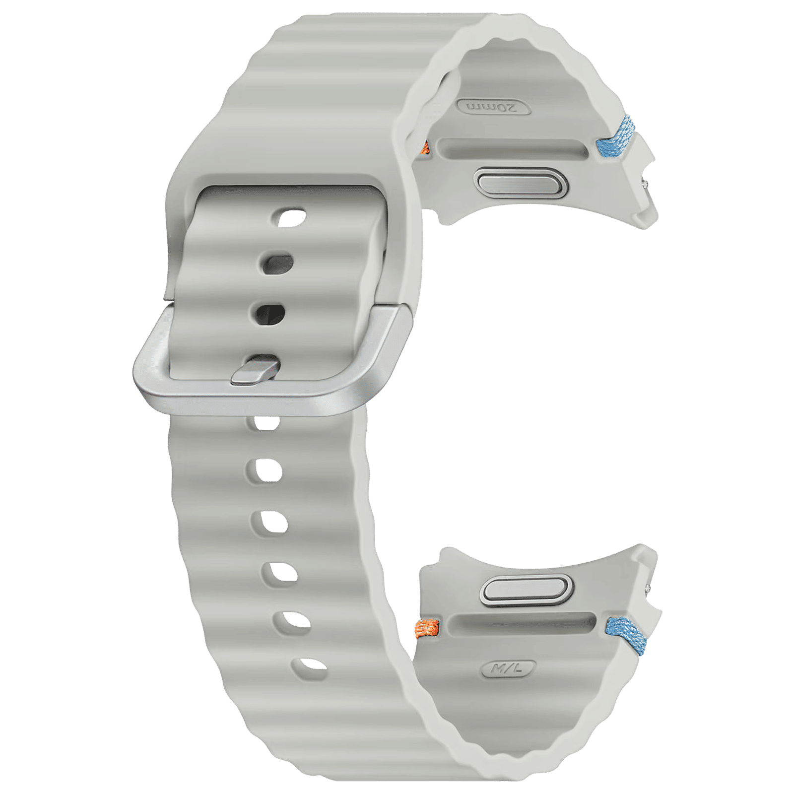 SAMSUNG ET-SNL31LSEGIN HNBR Sport Band for SAMSUNG Galaxy Watch7, Watch4, Watch4 Classic, Watch5, Watch 5 Pro, Watch6 & Watch6 Classic (M/L) (Breathable Design, Silver)_1