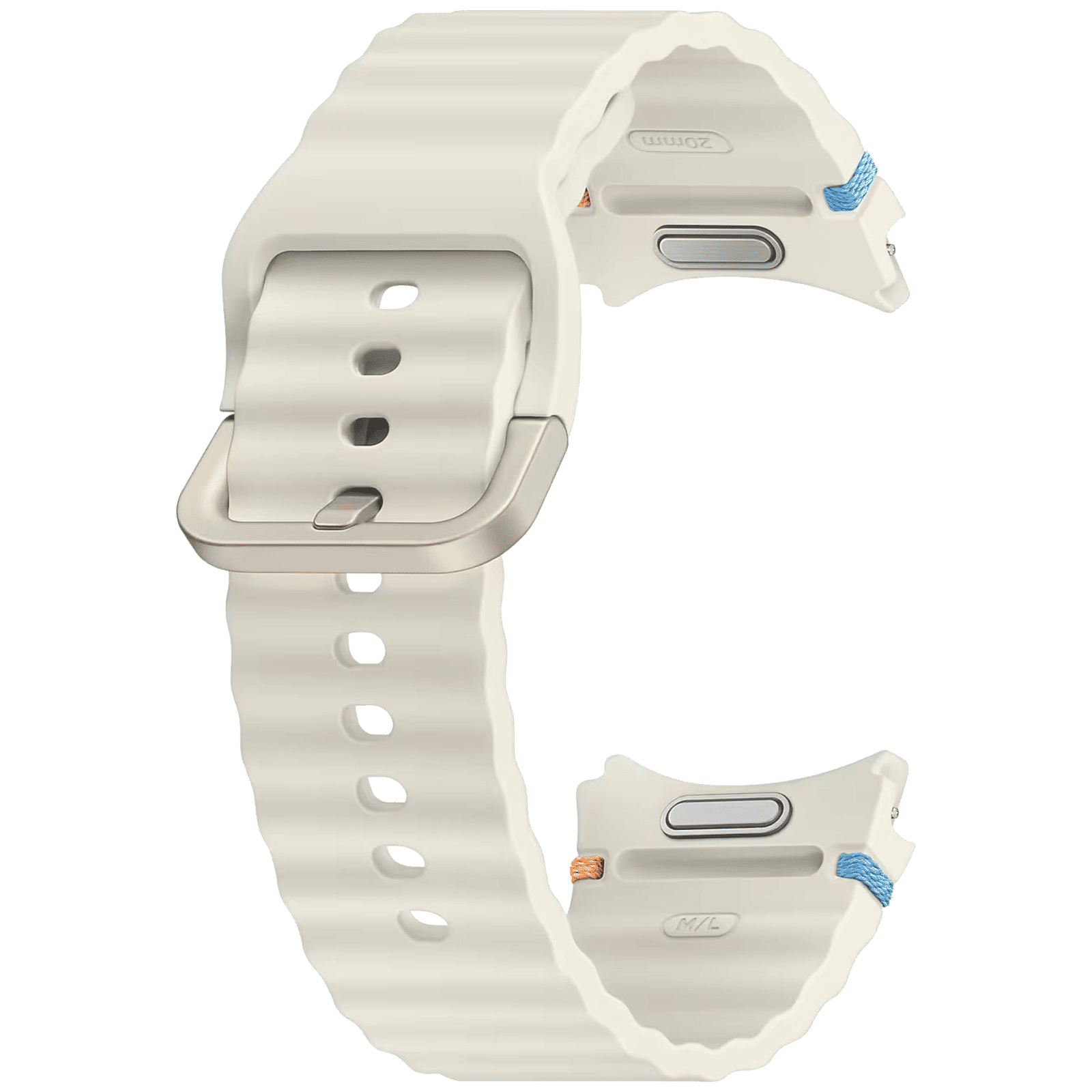 SAMSUNG ET-SNL31LWEGIN HNBR Sport Band for SAMSUNG Galaxy Watch7, Watch4, Watch4 Classic, Watch5, Watch 5 Pro, Watch6 & Watch6 Classic (M/L) (Breathable Design, Cream)_1