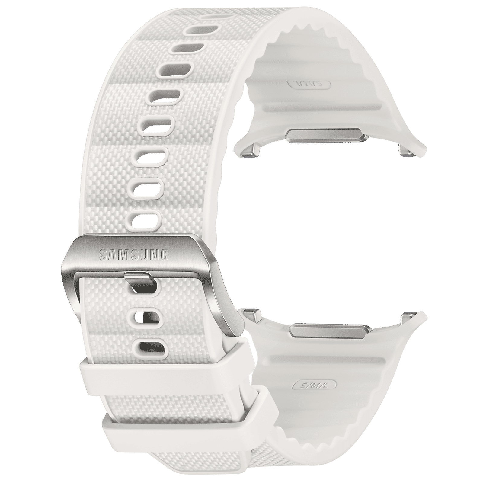 SAMSUNG ET-SBL70MWEGIN HNBR, Nylon, Titanium, SUS Peak Form Band for SAMSUNG Galaxy Watch Ultra (Lugless Design, White Sand)_1