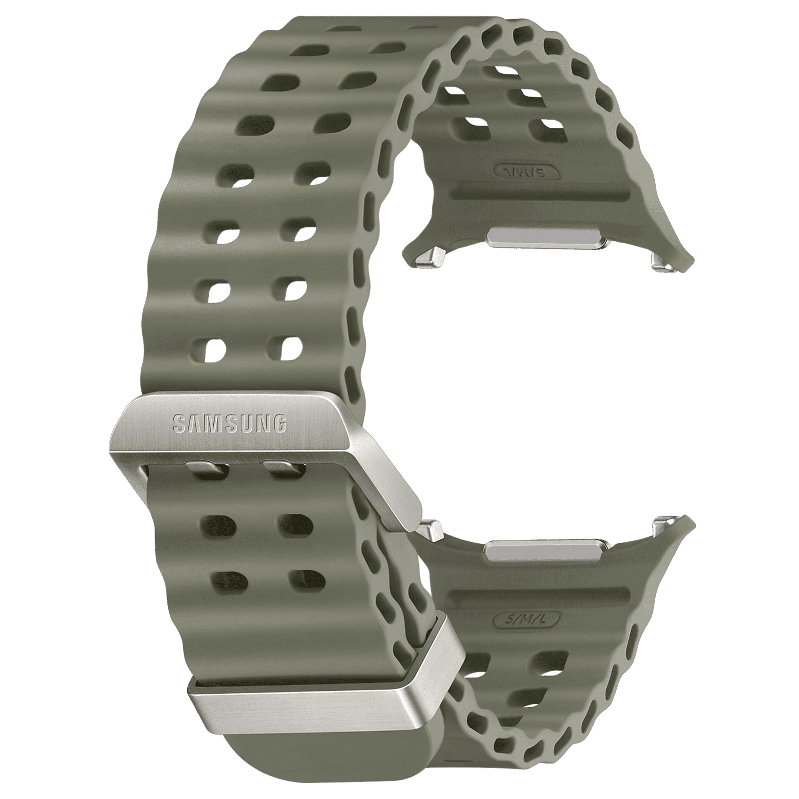 SAMSUNG ET-SNL70MKEGIN HNBR, Titanium Marine Band for SAMSUNG Galaxy Watch Ultra (Lugless Design, Green)_1