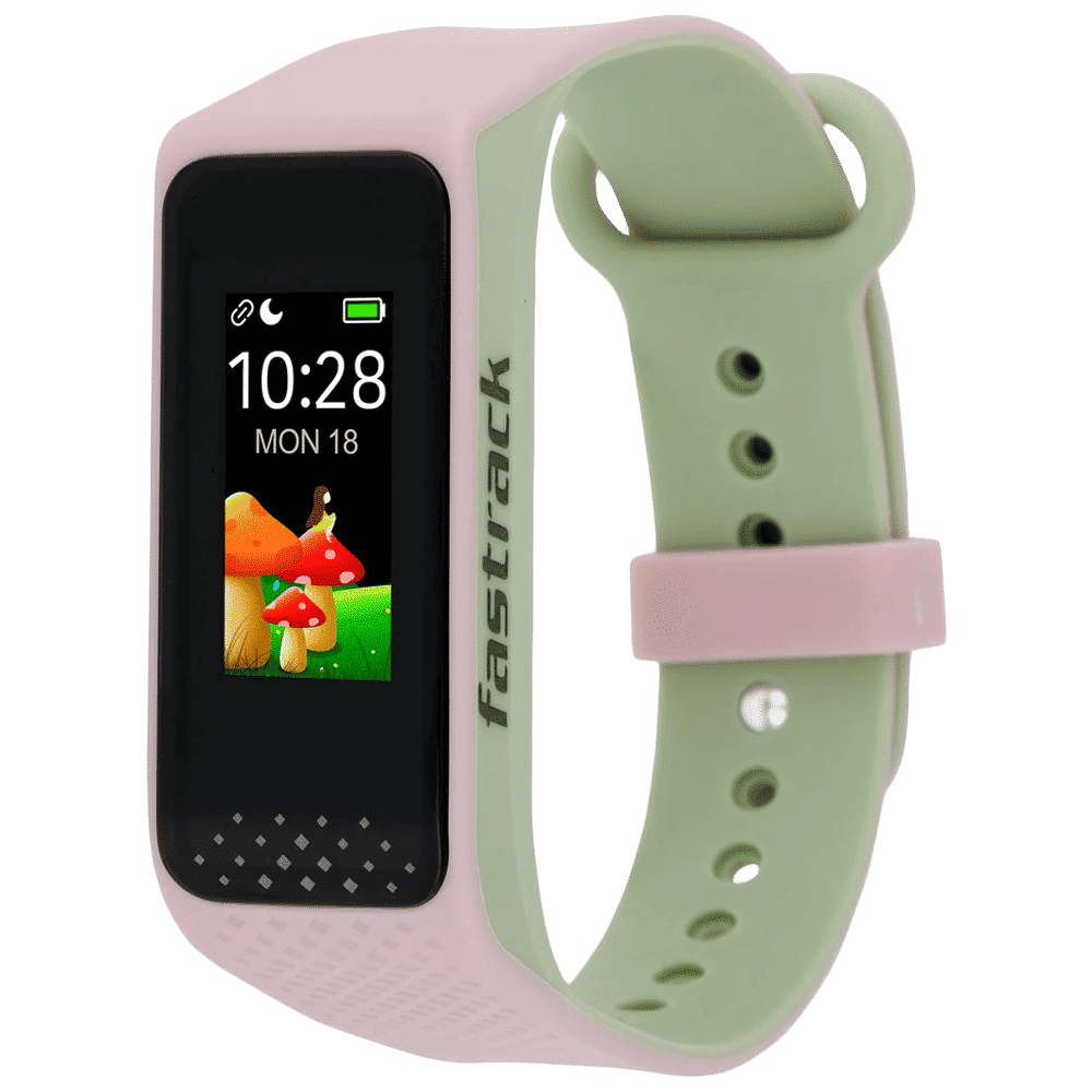 fastrack Reflex 3.0 Smart Band (45.4mm) (Activity Tracking, SWD90067PP04A, Black/Pink and Green Accent, Silicone Band)_3