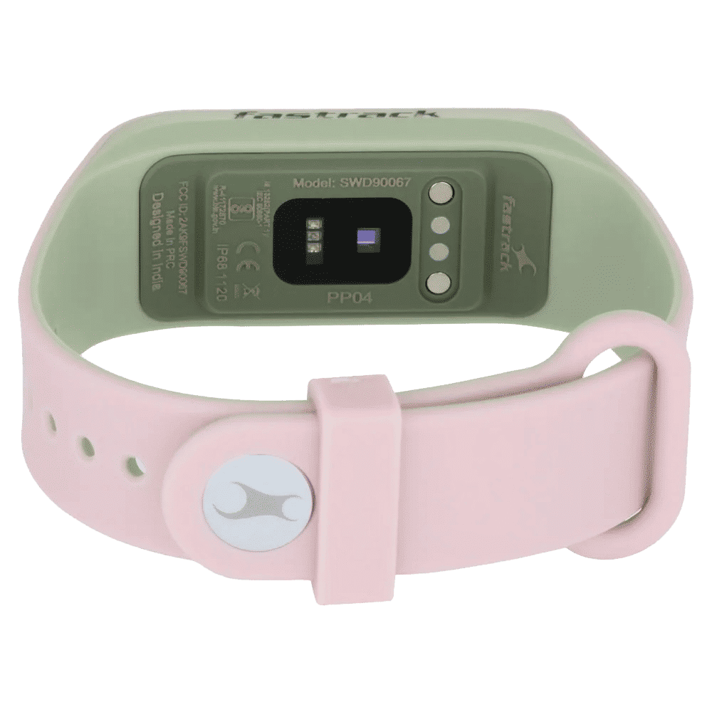 fastrack Reflex 3.0 Smart Band (45.4mm) (Activity Tracking, SWD90067PP04A, Black/Pink and Green Accent, Silicone Band)_4