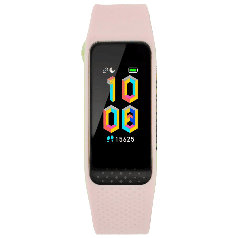 fastrack Reflex 3.0 Smart Band (45.4mm) (Activity Tracking, SWD90067PP04A, Black/Pink and Green Accent, Silicone Band)_1