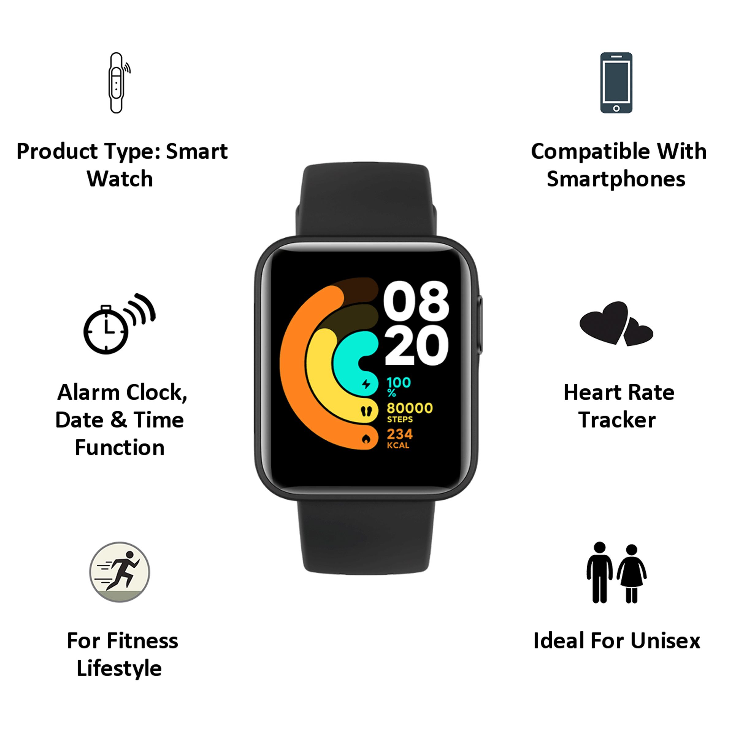 Redmi Smartwatch (GPS, 35.56mm) (Heart Rate Monitoring, BHR4363IN, Black, Thermoplastic Polyurethane Band)_8