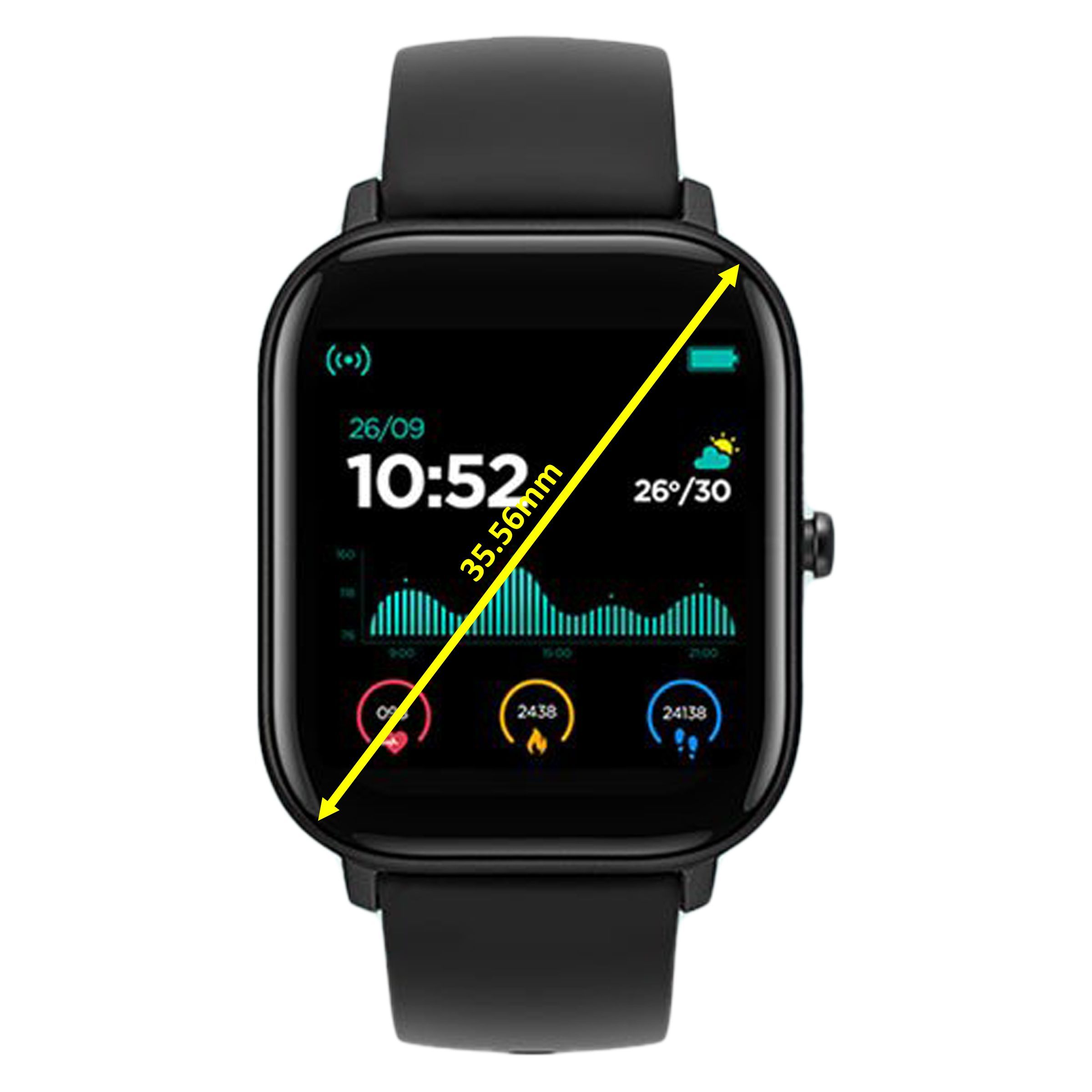 pebble Pace Smartwatch (35.56mm) (Built-in Oximeter, PFB05, Black, Silicon Strap)_4
