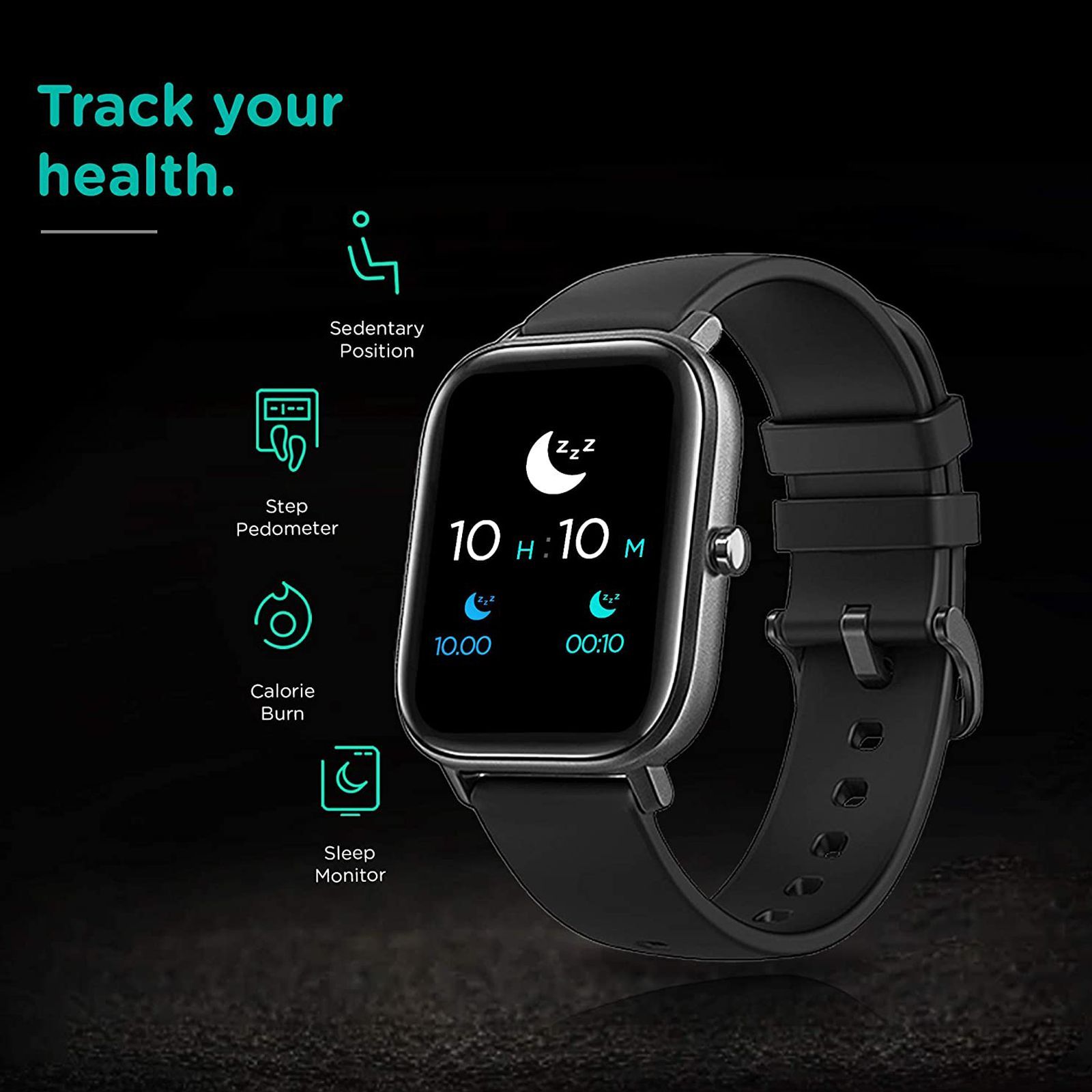 pebble Pace Smartwatch (35.56mm) (Built-in Oximeter, PFB05, Black, Silicon Strap)_7