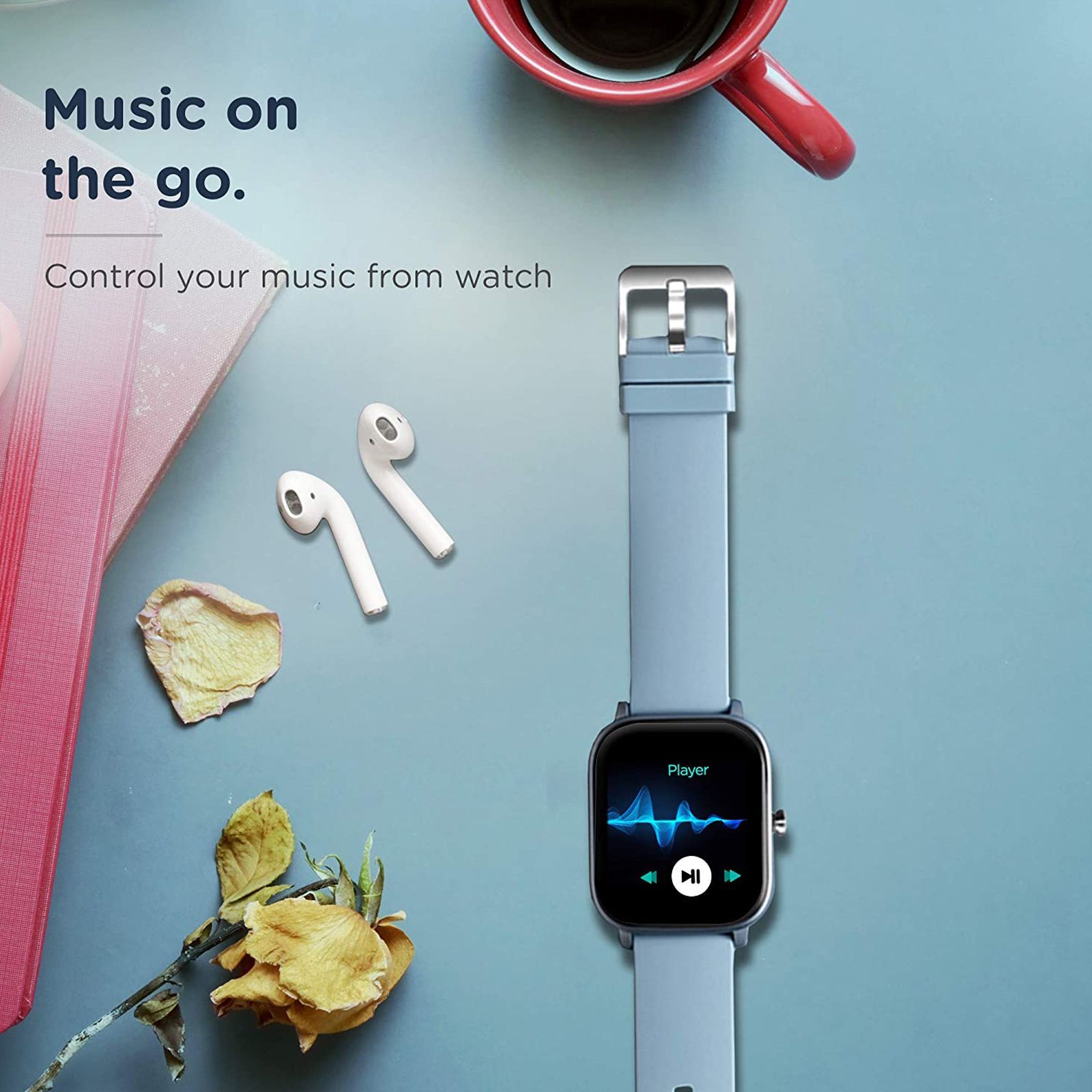 pebble Pace Smartwatch (35.56mm) (Built-in Oximeter, PFB05, Blue, Silicon Strap)_11