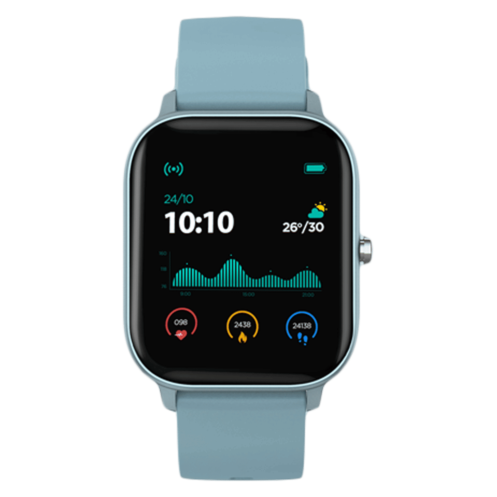 pebble Pace Smartwatch (35.56mm) (Built-in Oximeter, PFB05, Blue, Silicon Strap)_1