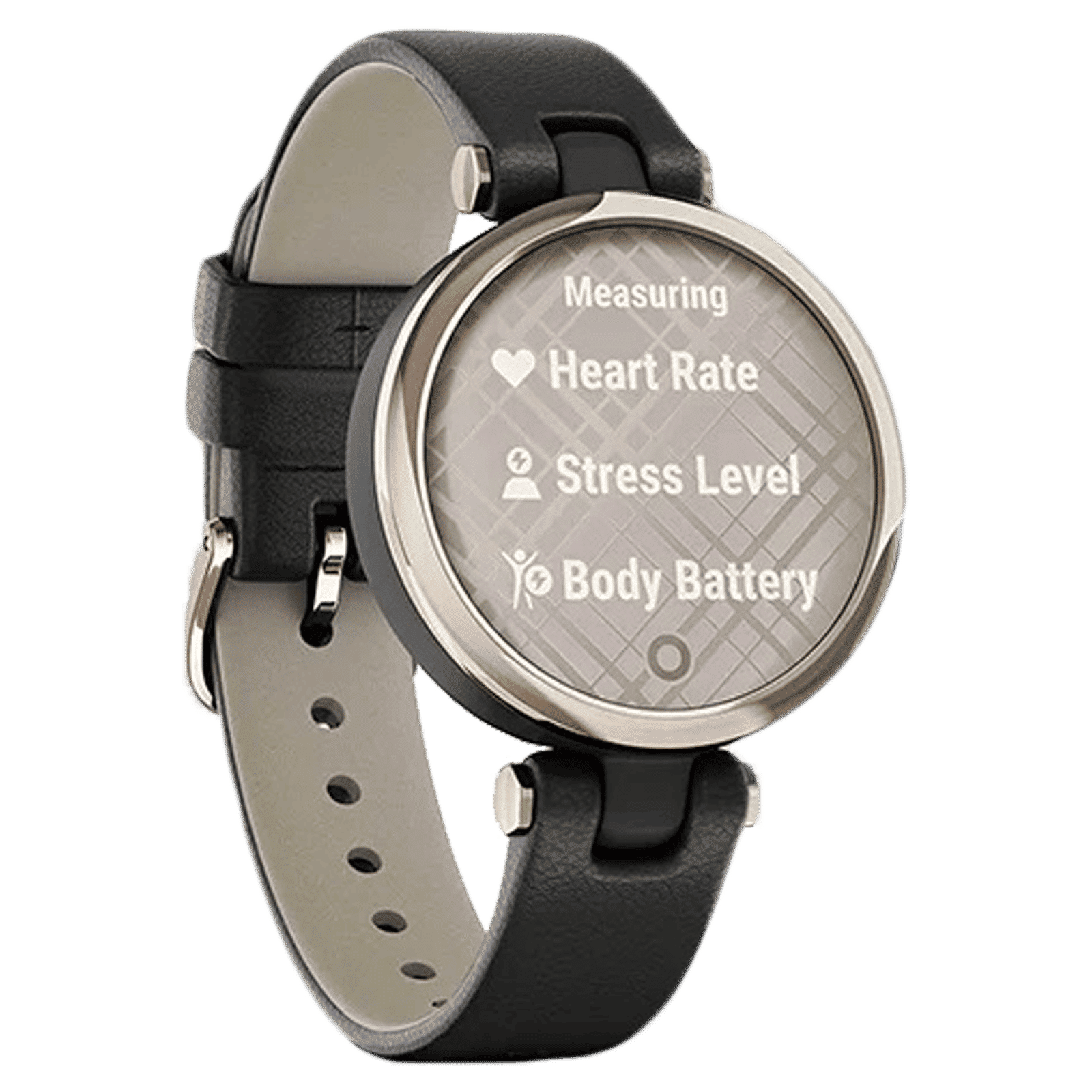 Garmin Lily Smart Watch (GPS, 25.4mm) (Wrist-Based Heart Rate, 010-02384-F1, Cream Gold/Black, Leather Strap)_2