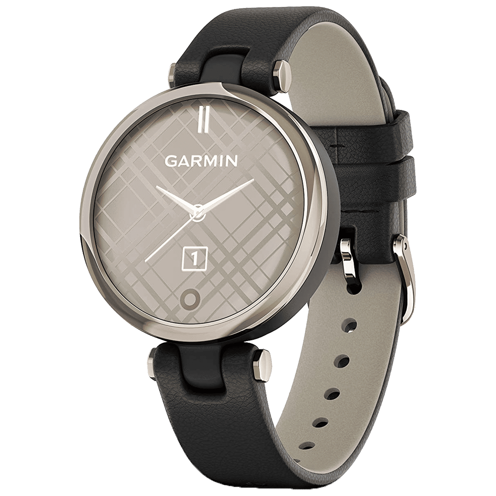 Garmin Lily Smart Watch (GPS, 25.4mm) (Wrist-Based Heart Rate, 010-02384-F1, Cream Gold/Black, Leather Strap)_3