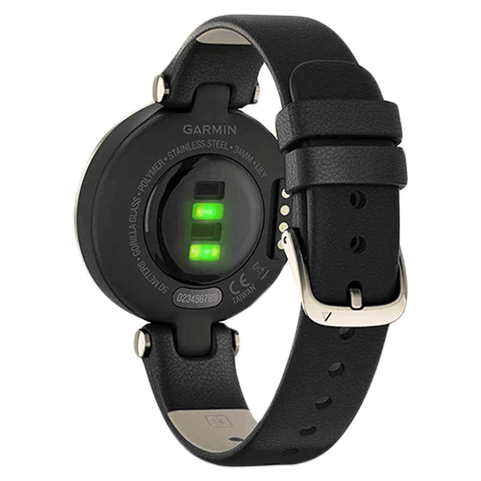 Garmin Lily Smart Watch (GPS, 25.4mm) (Wrist-Based Heart Rate, 010-02384-F1, Cream Gold/Black, Leather Strap)_4